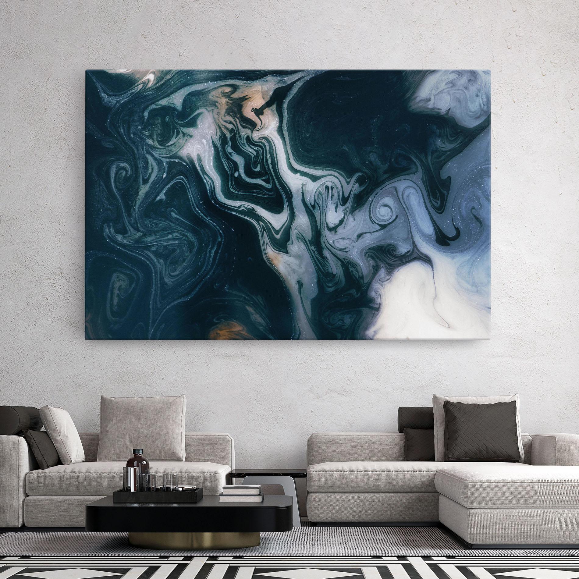 Tablou Canvas Ocean Dark Blue mockup 2