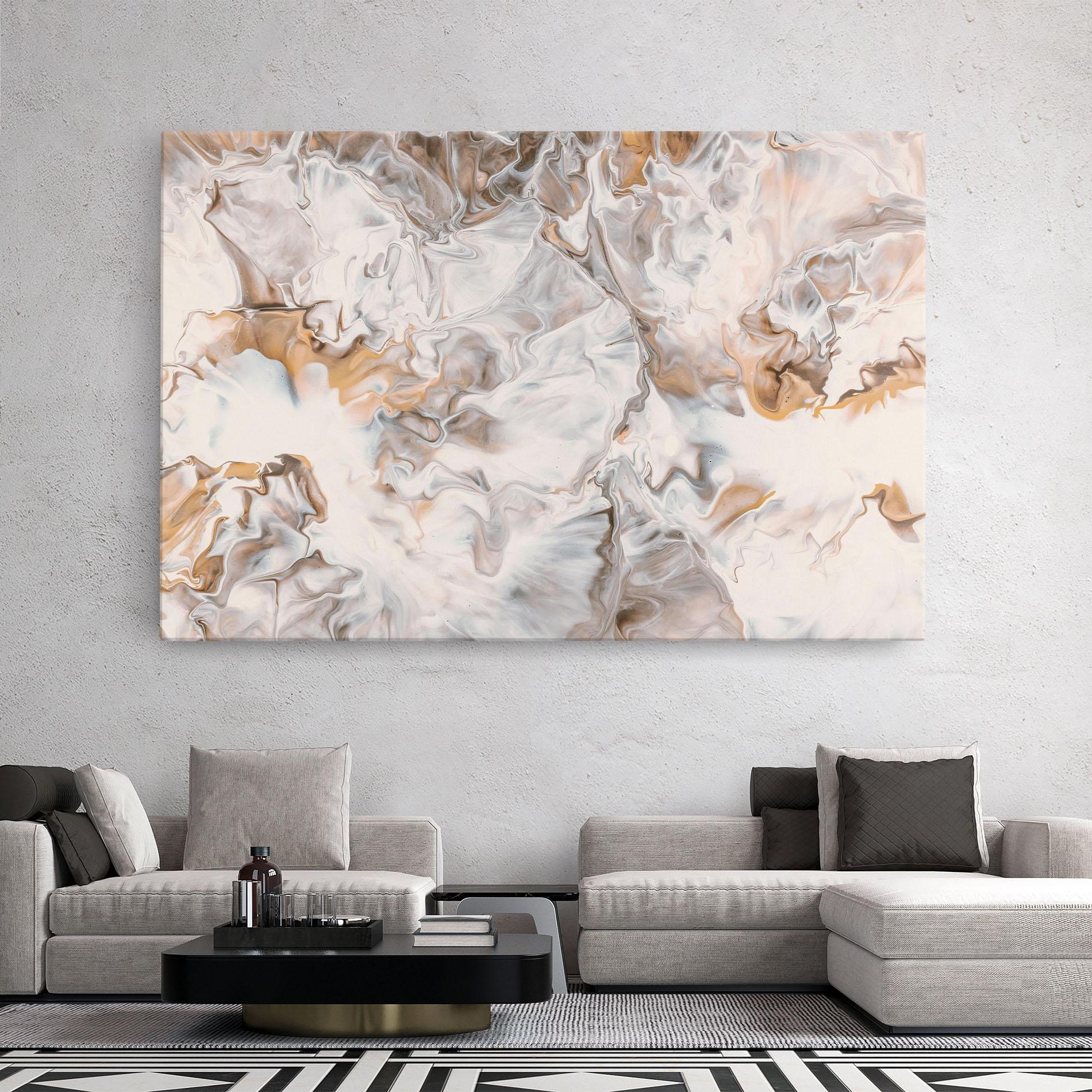 Tablou Canvas White Gold Abstract mockup 2