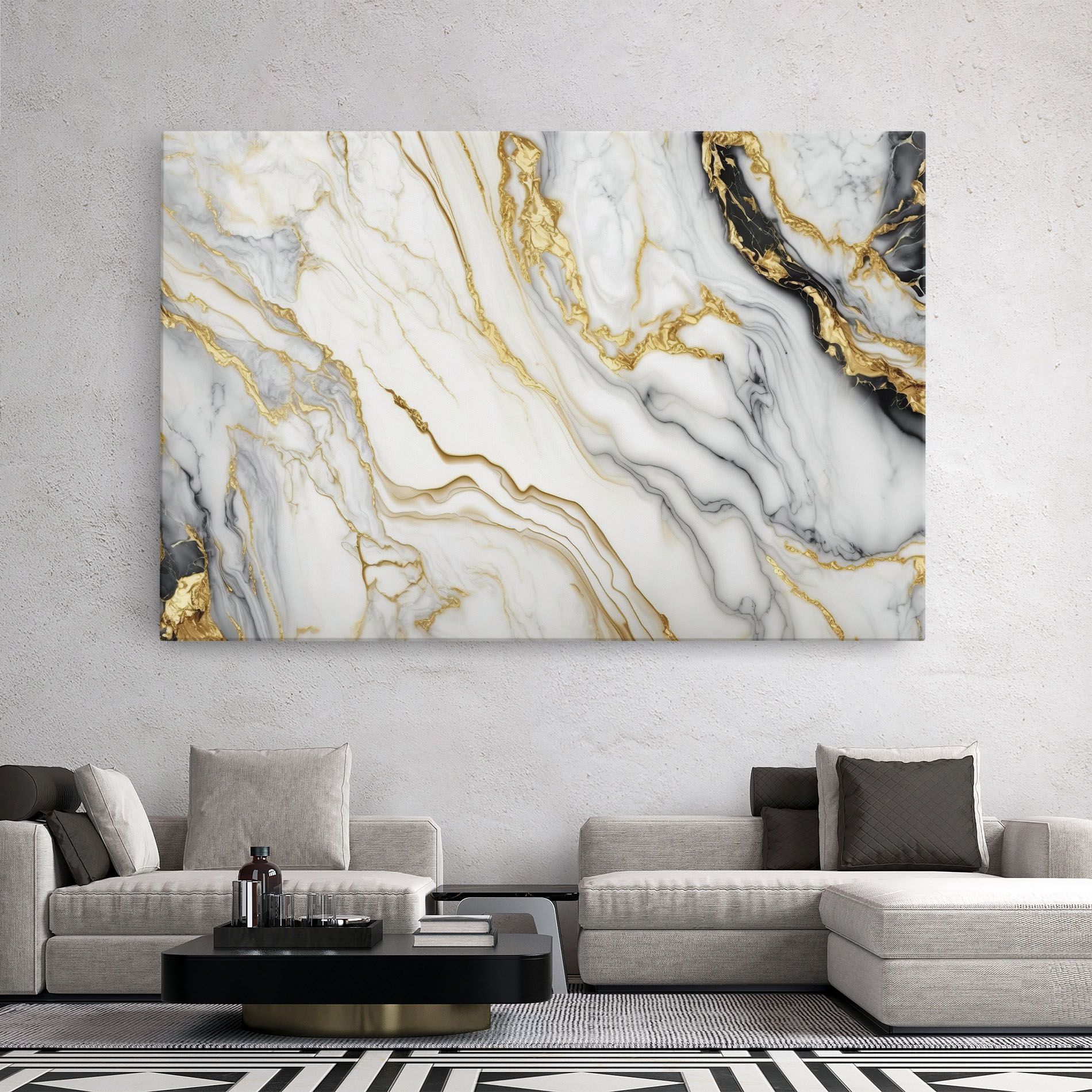 White Golden Marble mockup 2