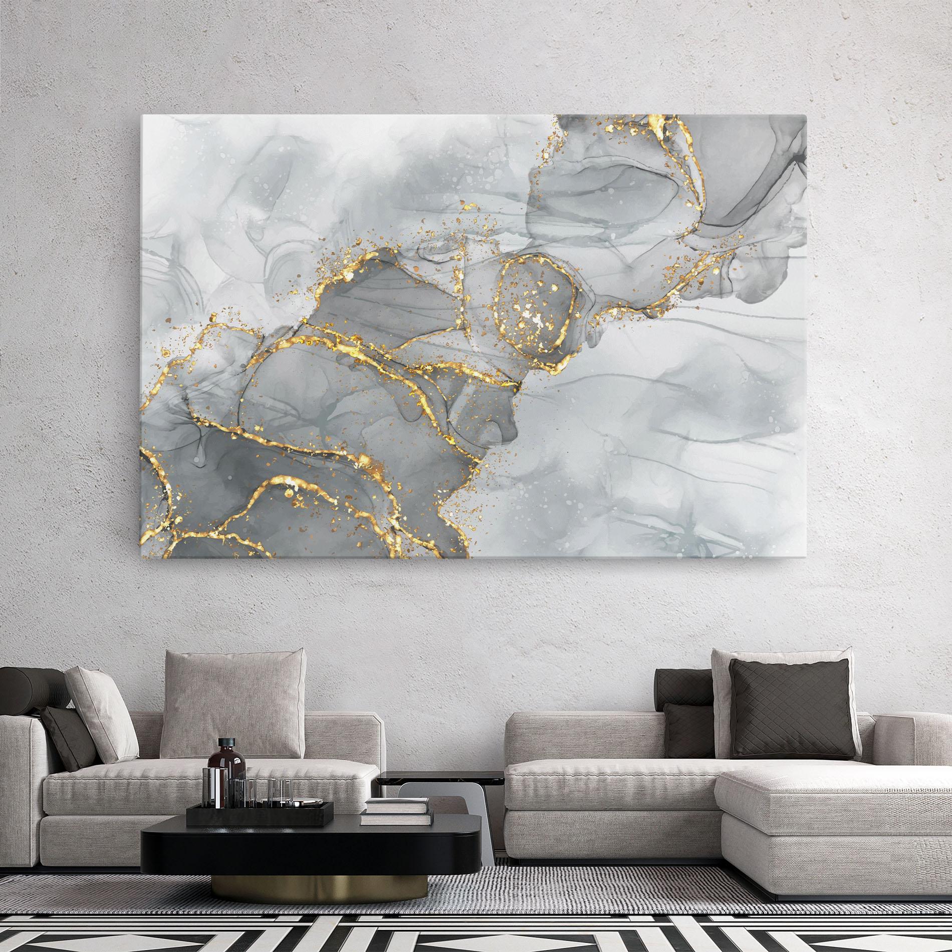 Tablou Canvas White Ink Marble mockup 2