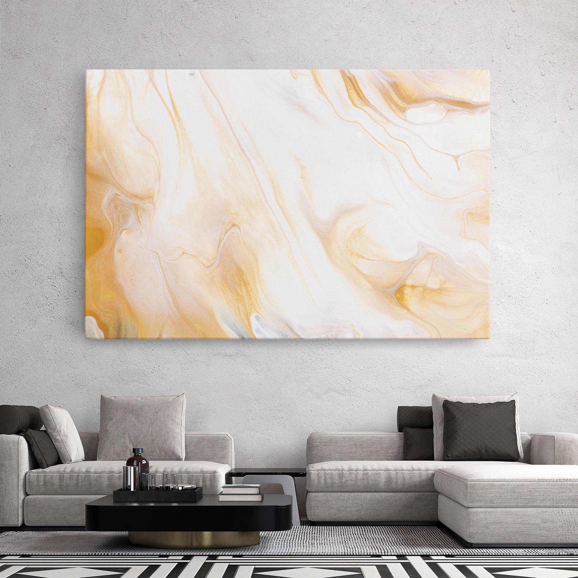 Tablou Canvas White Yellow Marble mockup 2