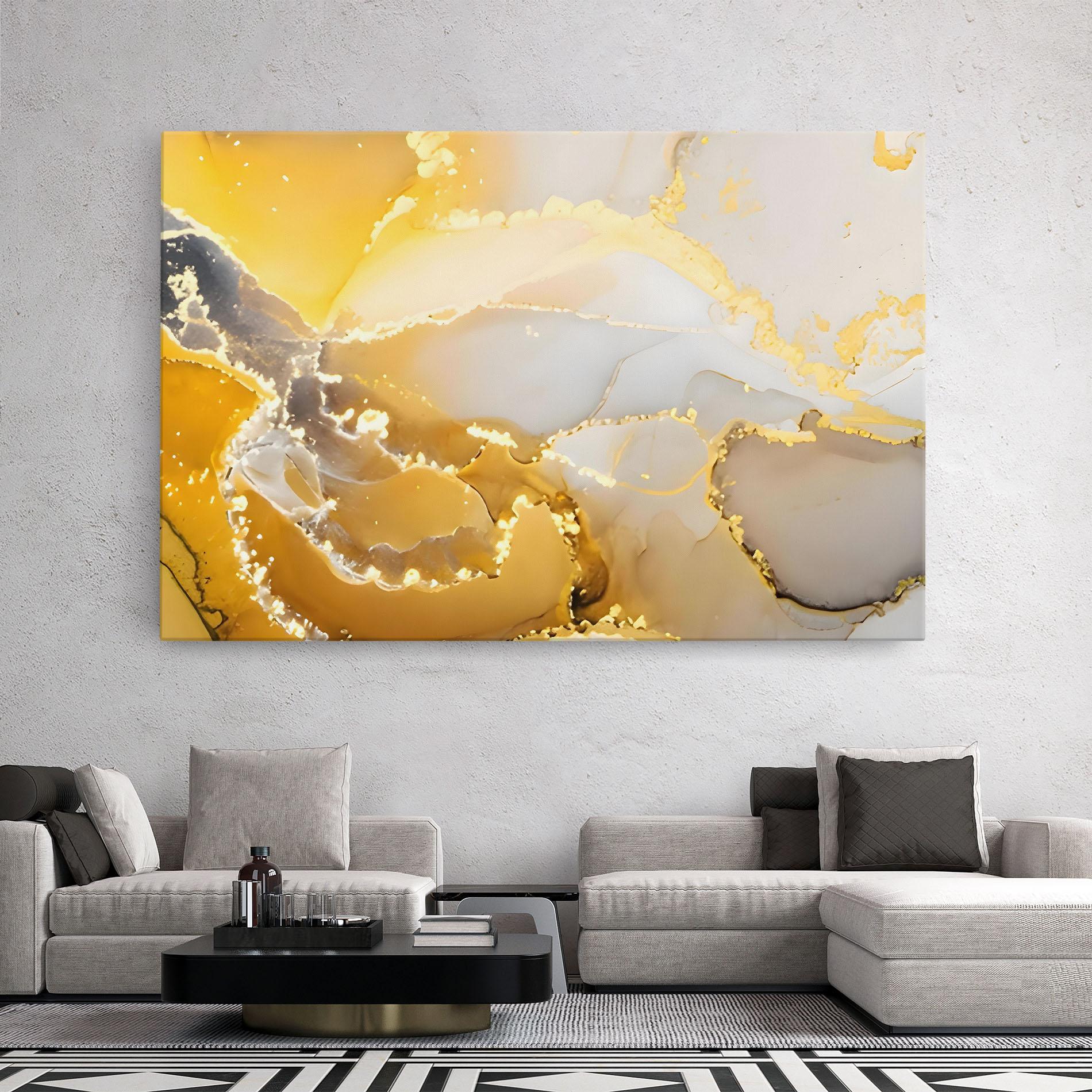 Tablou Canvas Yellow Grey Marble mockup 2