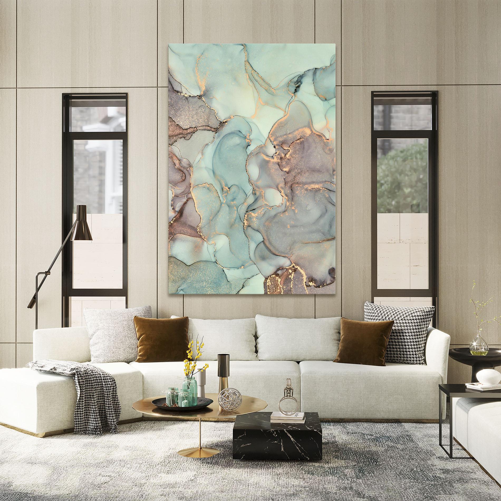 Tablou Canvas Abstract Turquoise Marble mockup 2