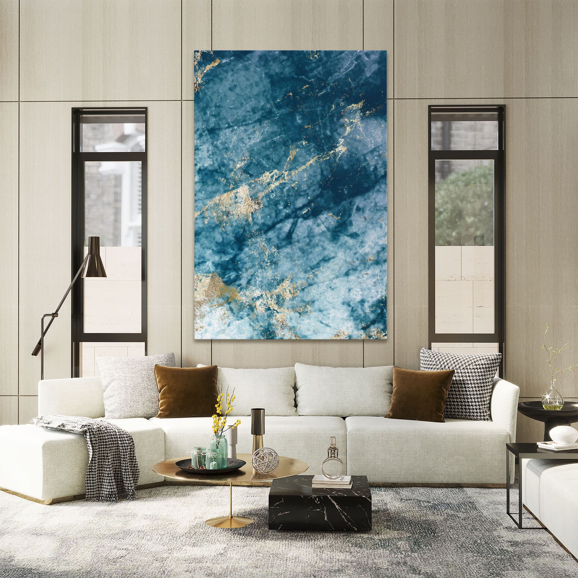 Blue Water Marble mockup 2