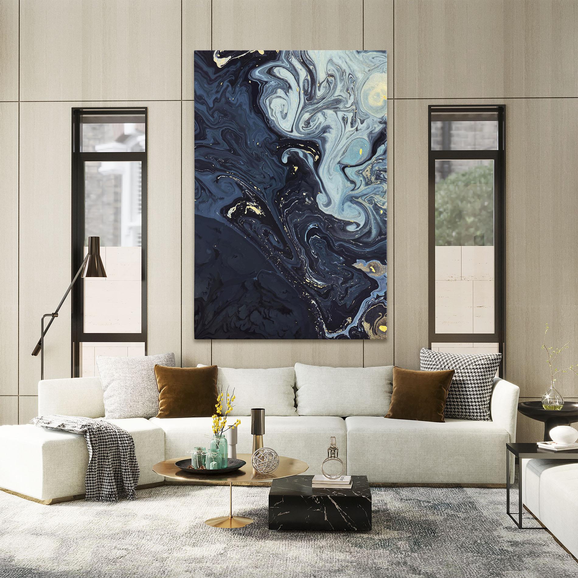Tablou Canvas Dark Blue Painting mockup 2