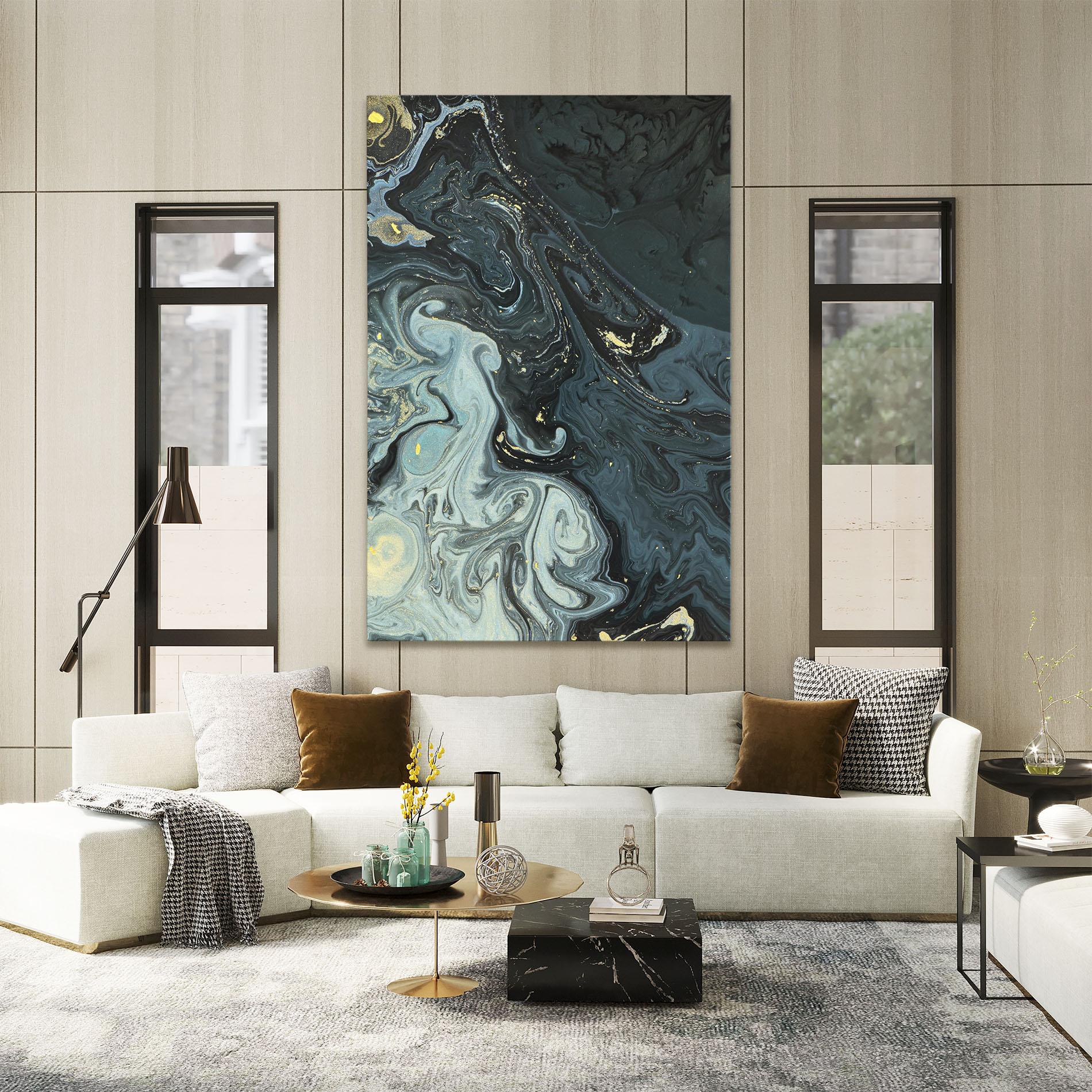 Tablou Canvas Dark Green Painting mockup 2