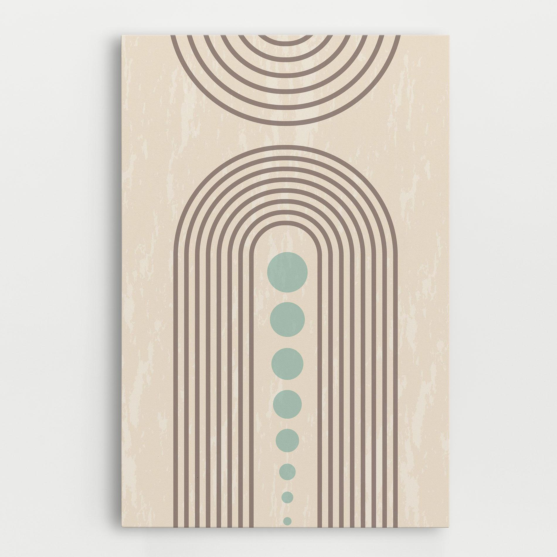 Tablou Canvas Cream Blue Circles mockup 0