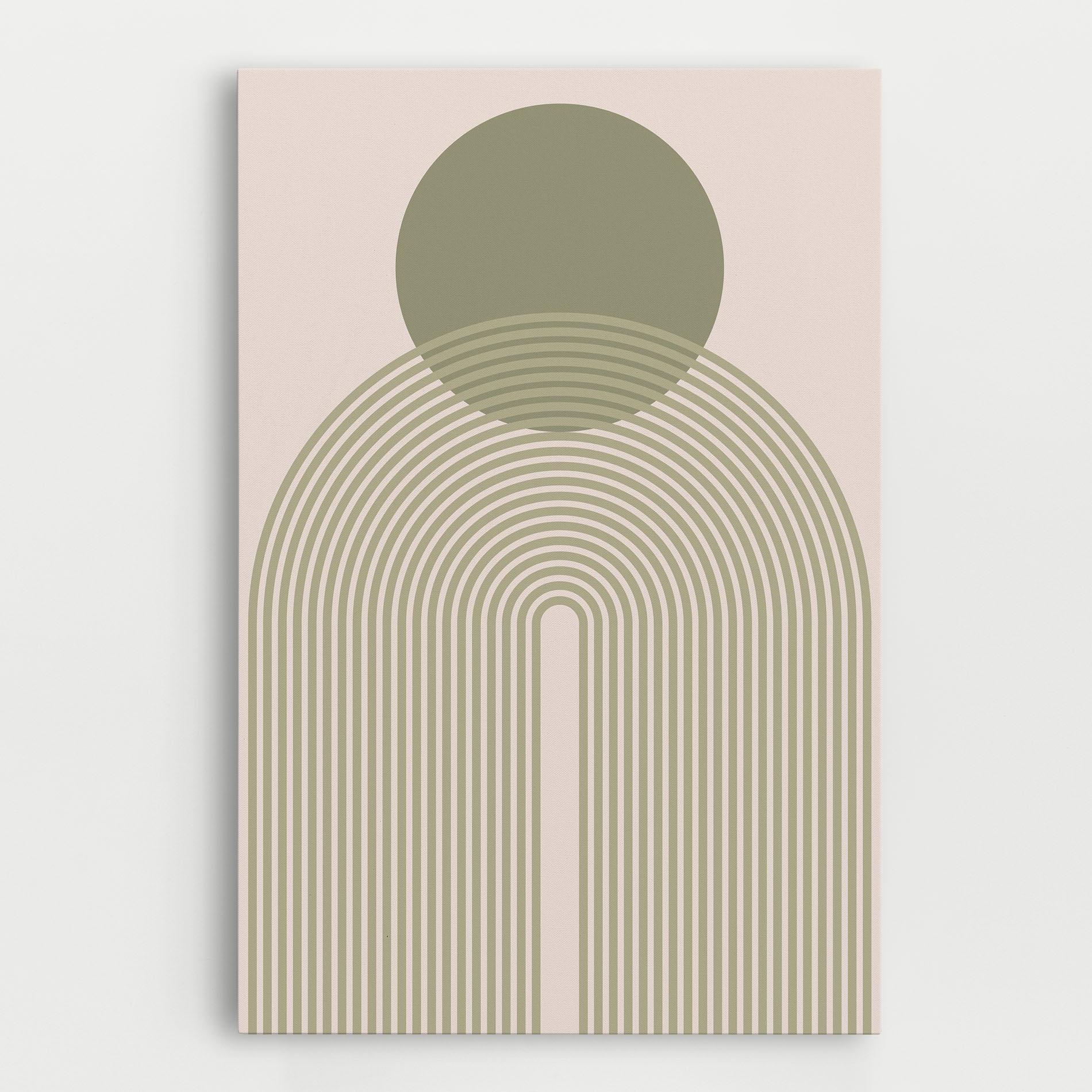 Tablou Canvas Green Circle Lines mockup 0