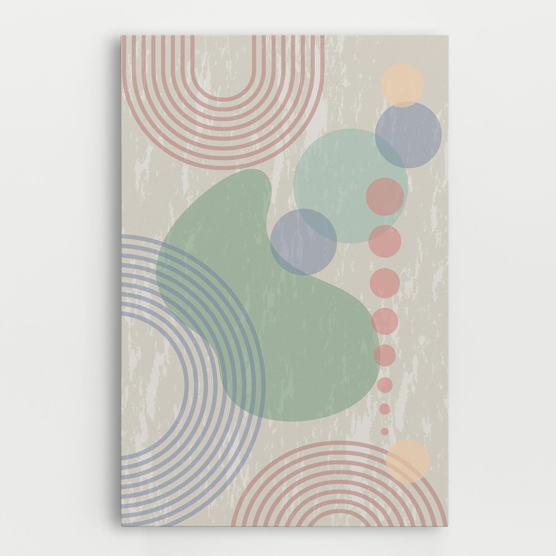 Tablou Canvas Green Pink Shapes mockup 0