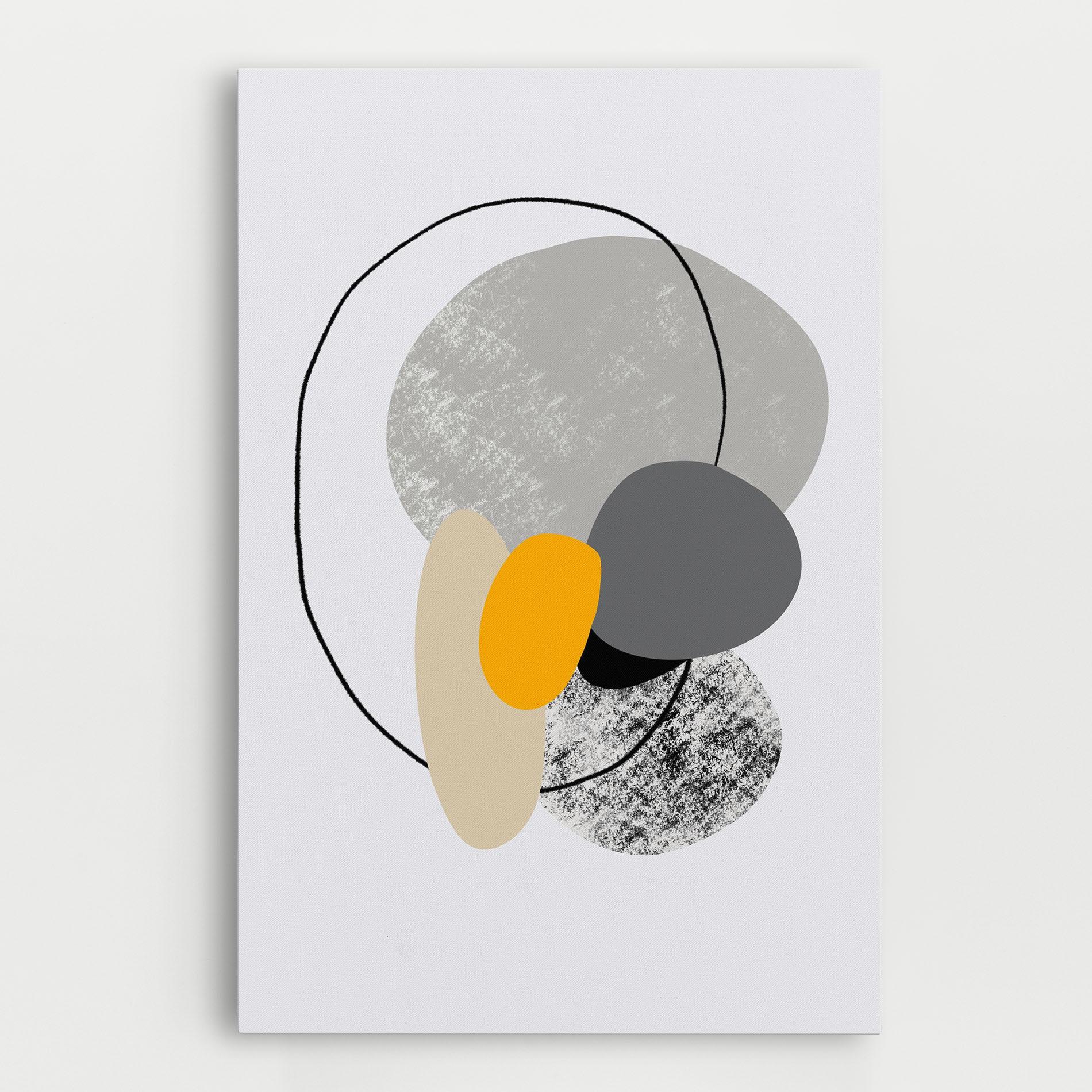 Tablou Canvas Grey Orange Shape mockup 0