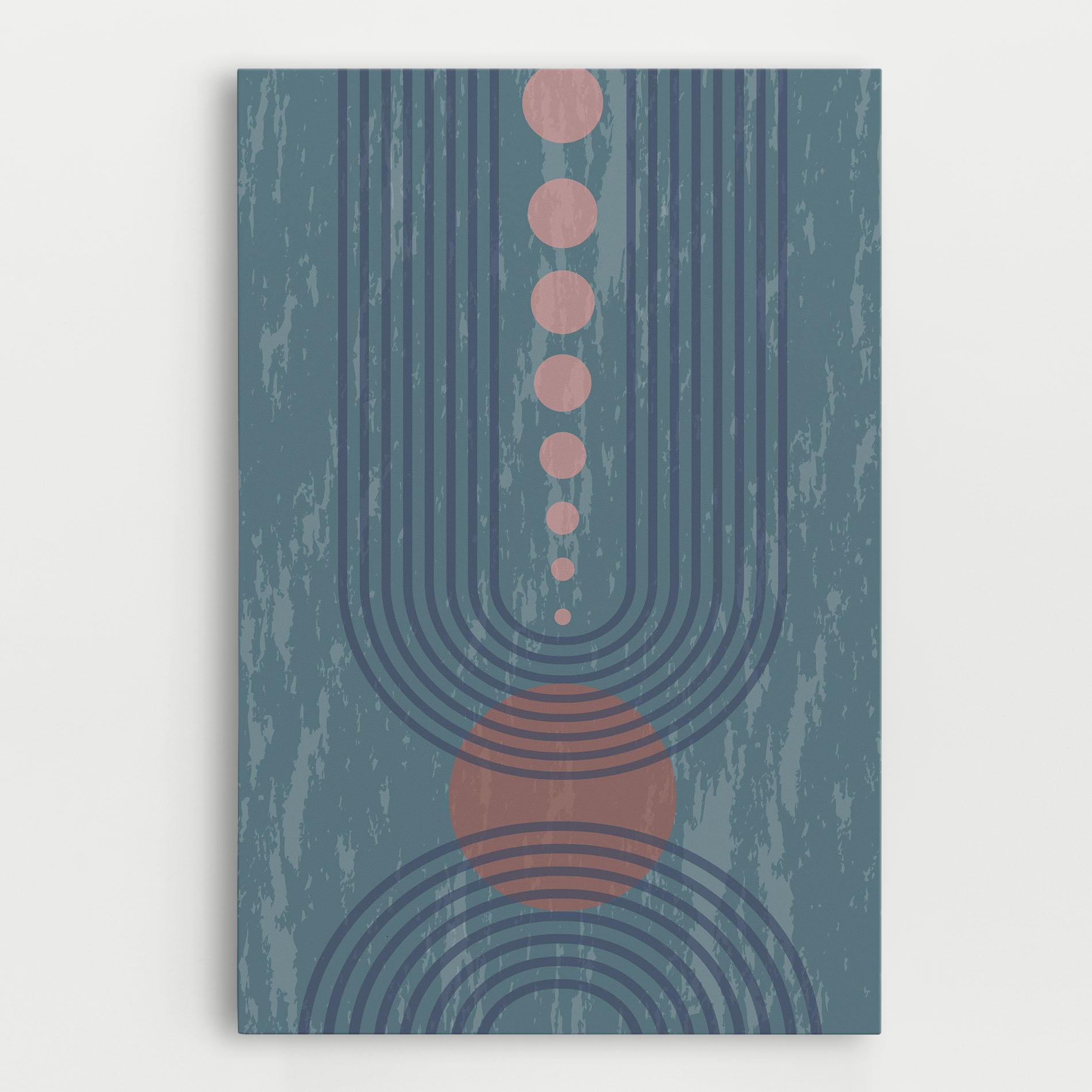 Tablou Canvas Pink Circle On Blue mockup 0