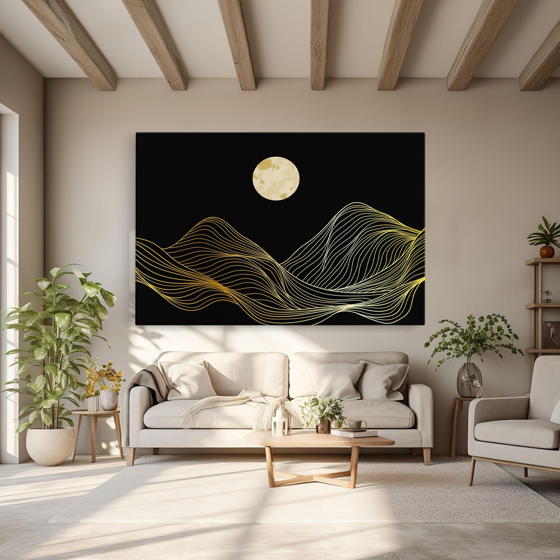 Tablou Canvas Golden Moon mockup 6