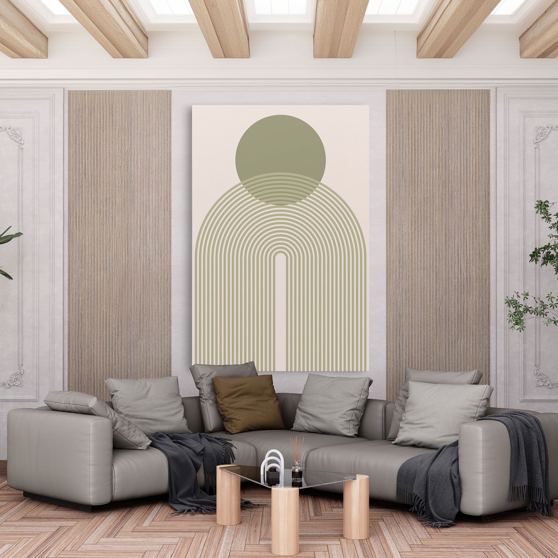 Green Circle Lines mockup 6