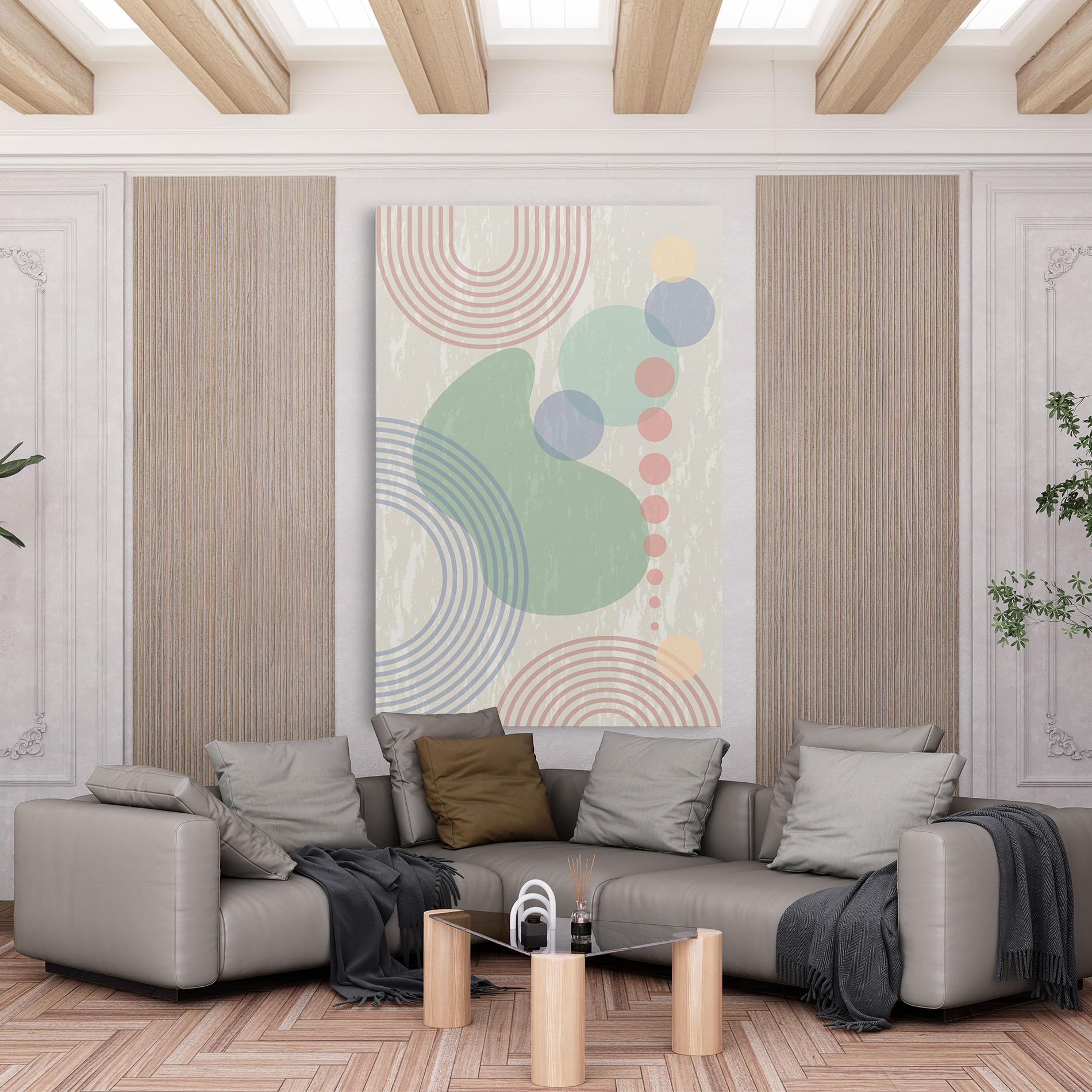 Tablou Canvas Green Pink Shapes mockup 6