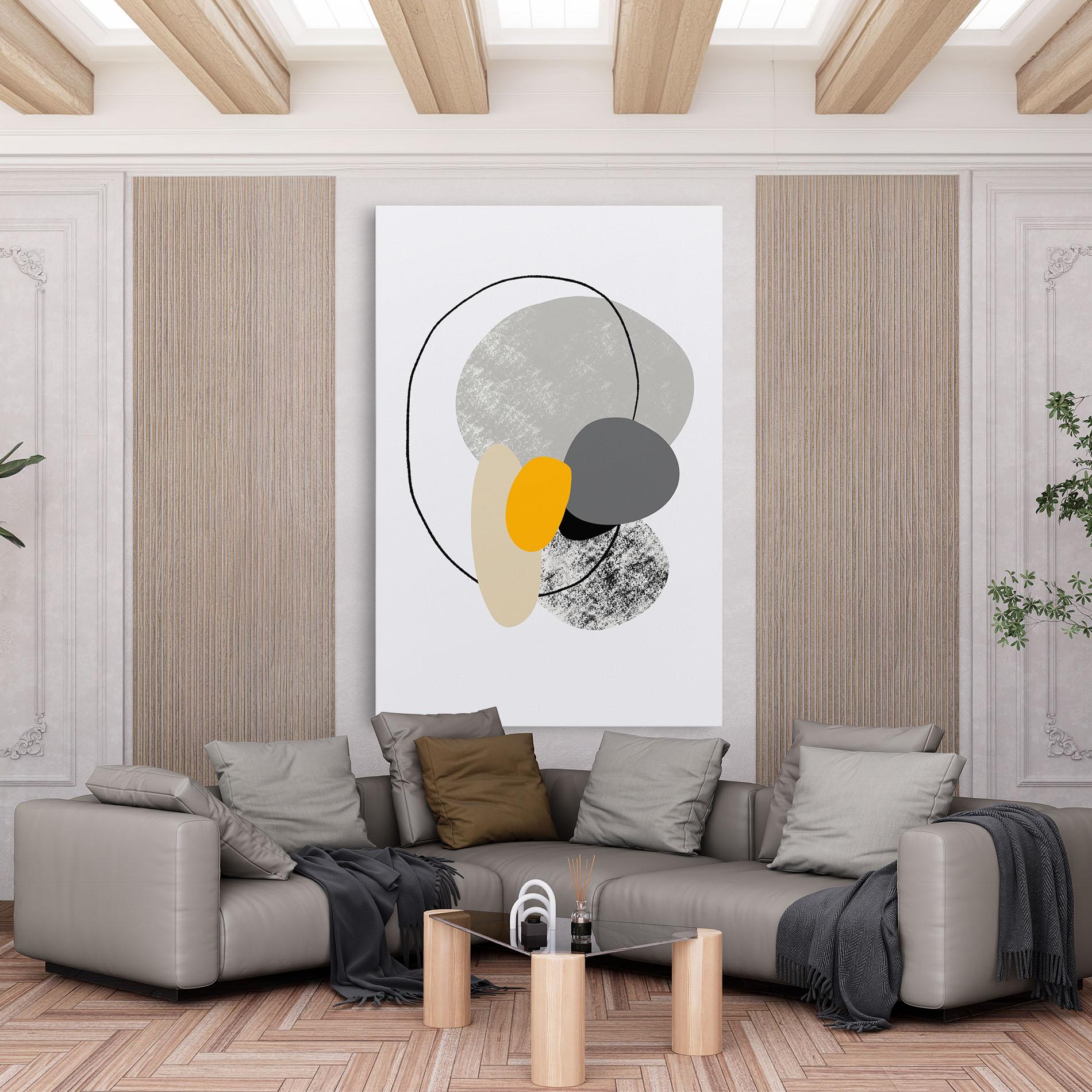 Tablou Canvas Grey Orange Shape mockup 6