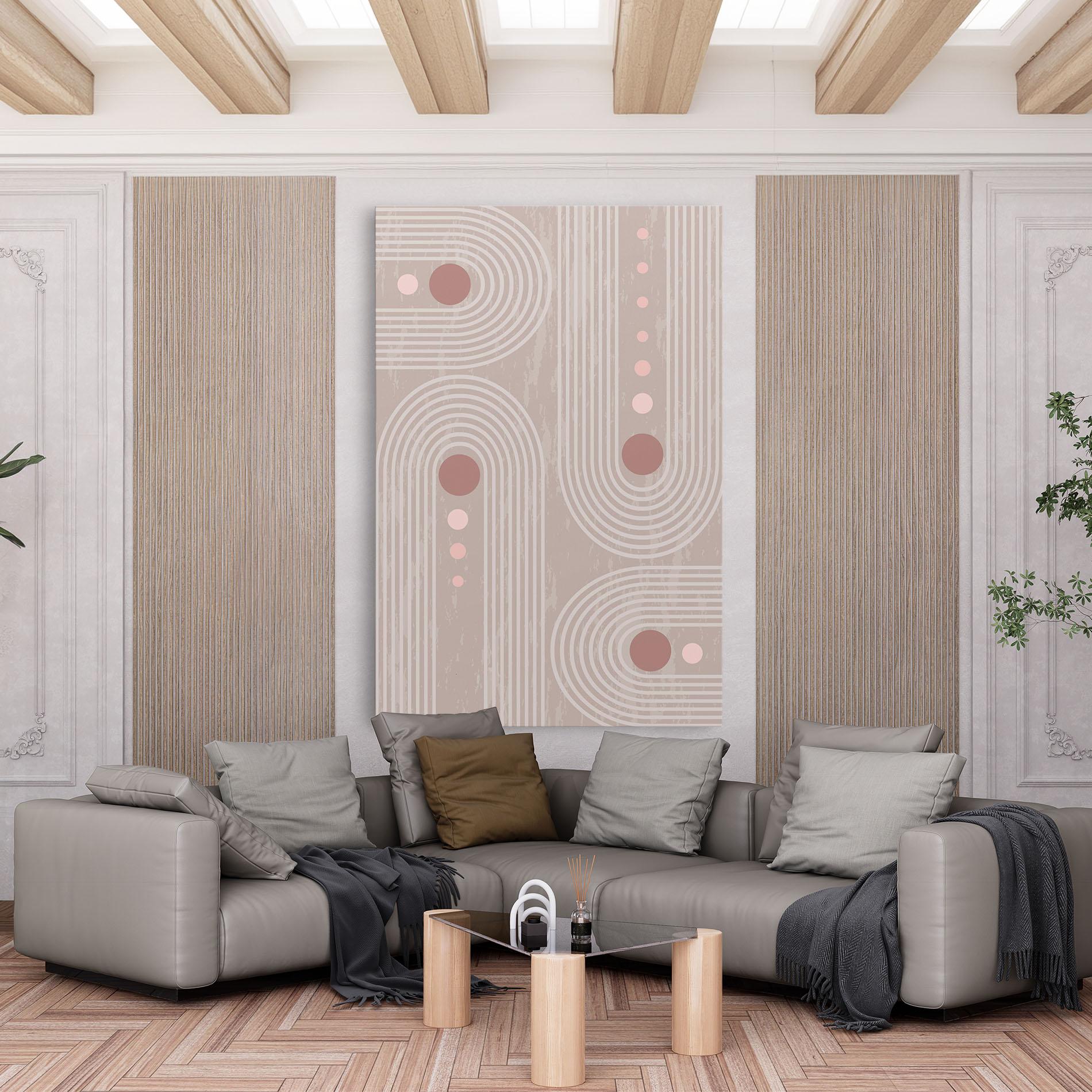 Tablou Canvas Pink Circle On Cream mockup 6