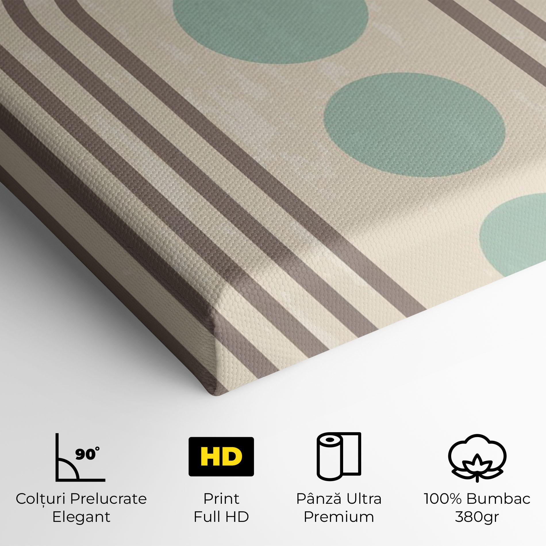 Tablou Canvas Cream Blue Circles mockup 4