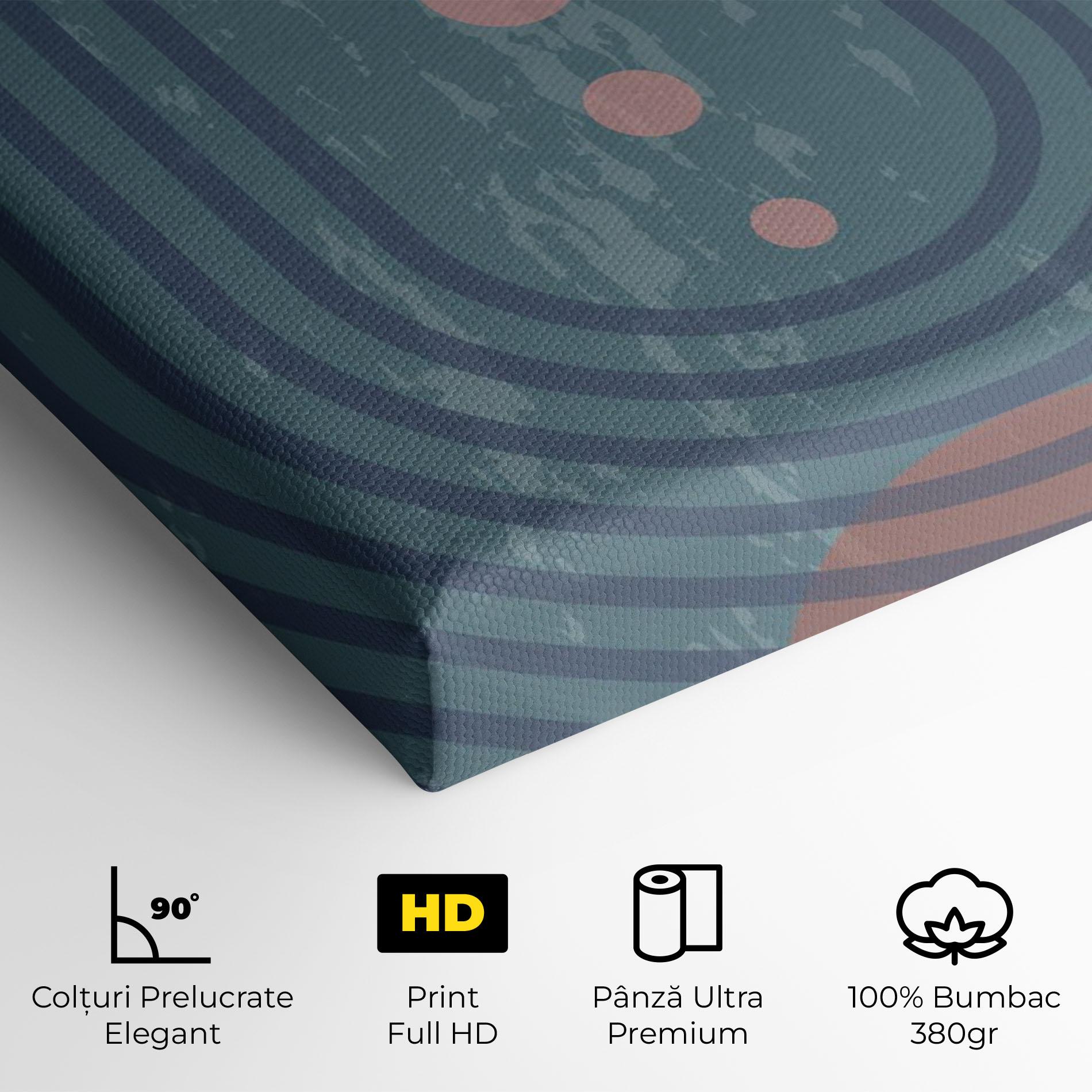 Tablou Canvas Pink Circle On Blue mockup 4