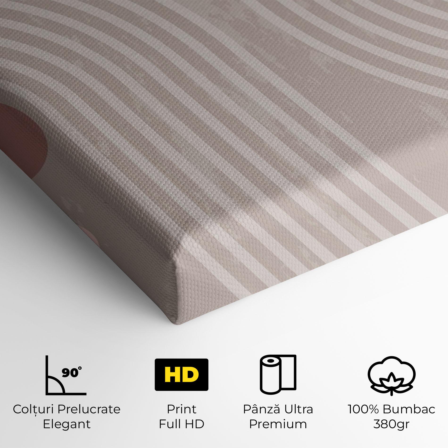 Tablou Canvas Pink Circle On Cream mockup 4