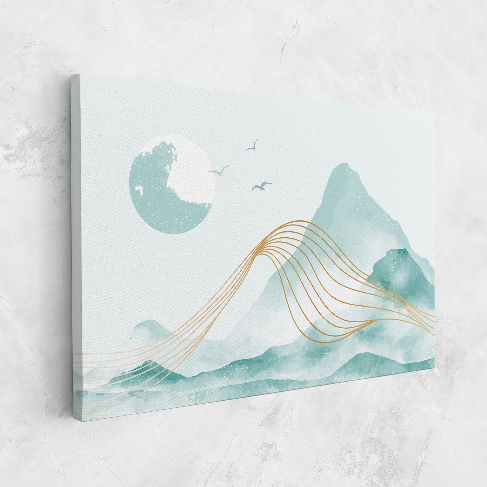 Tablou Canvas Gold Line Mountain mockup 1