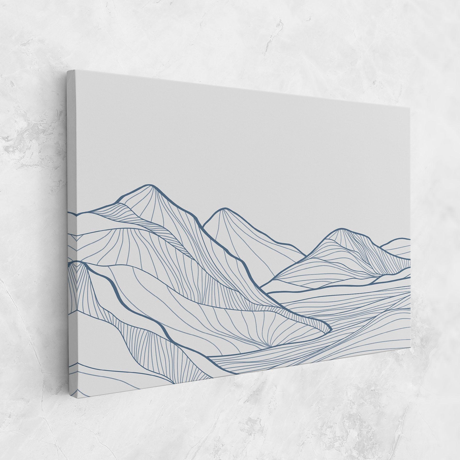 Tablou Canvas Mountain Blue Line mockup 1