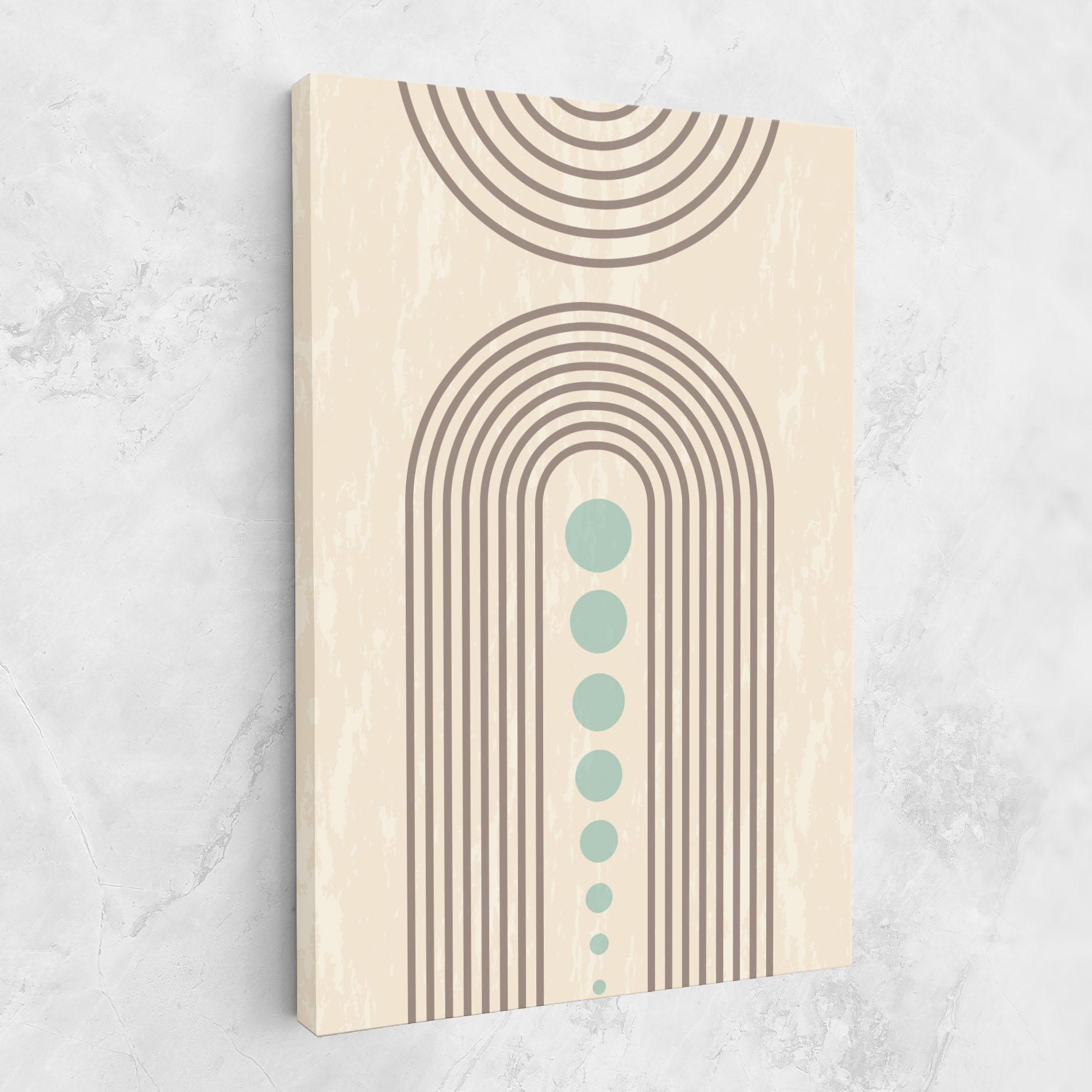 Tablou Canvas Cream Blue Circles mockup 1