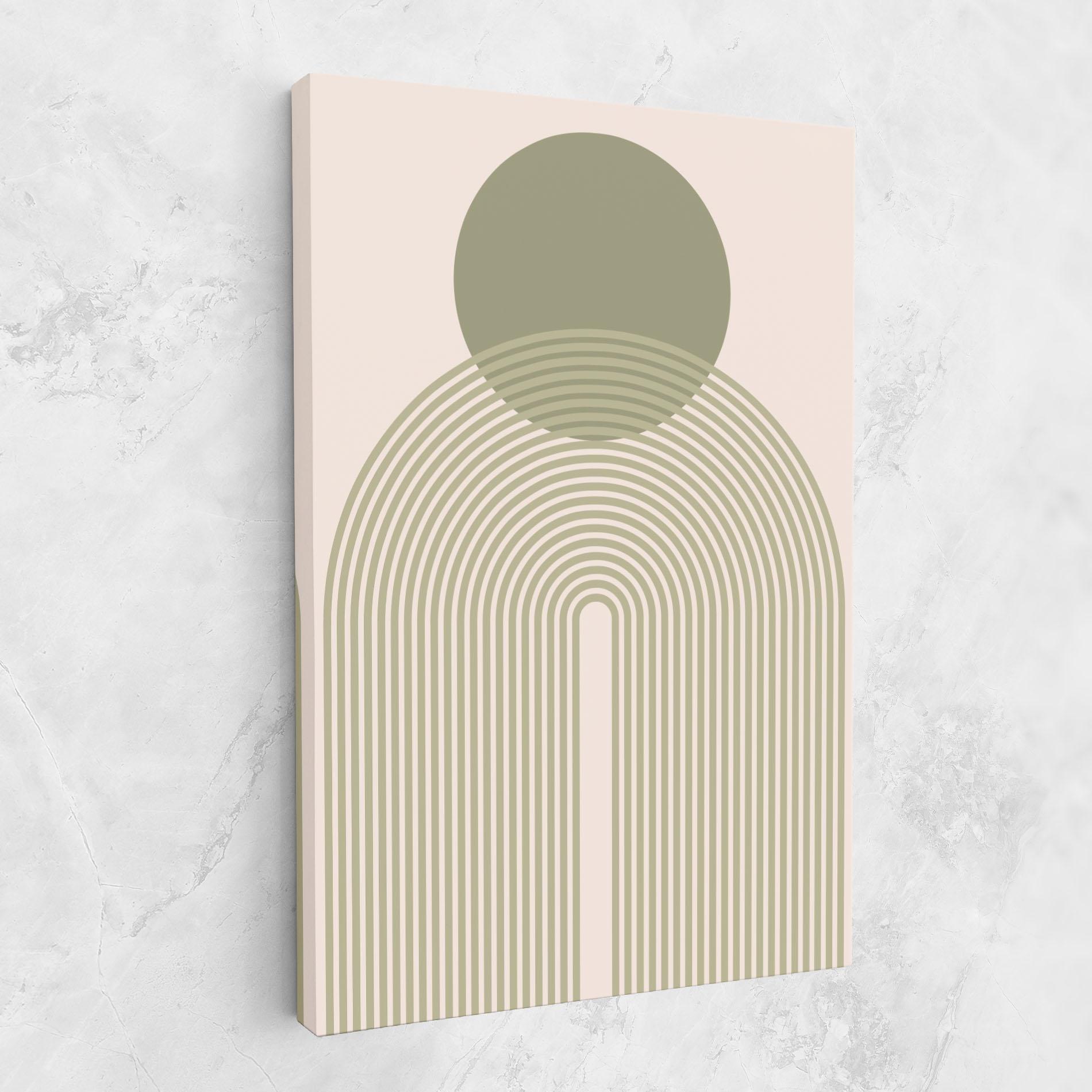 Tablou Canvas Green Circle Lines mockup 1