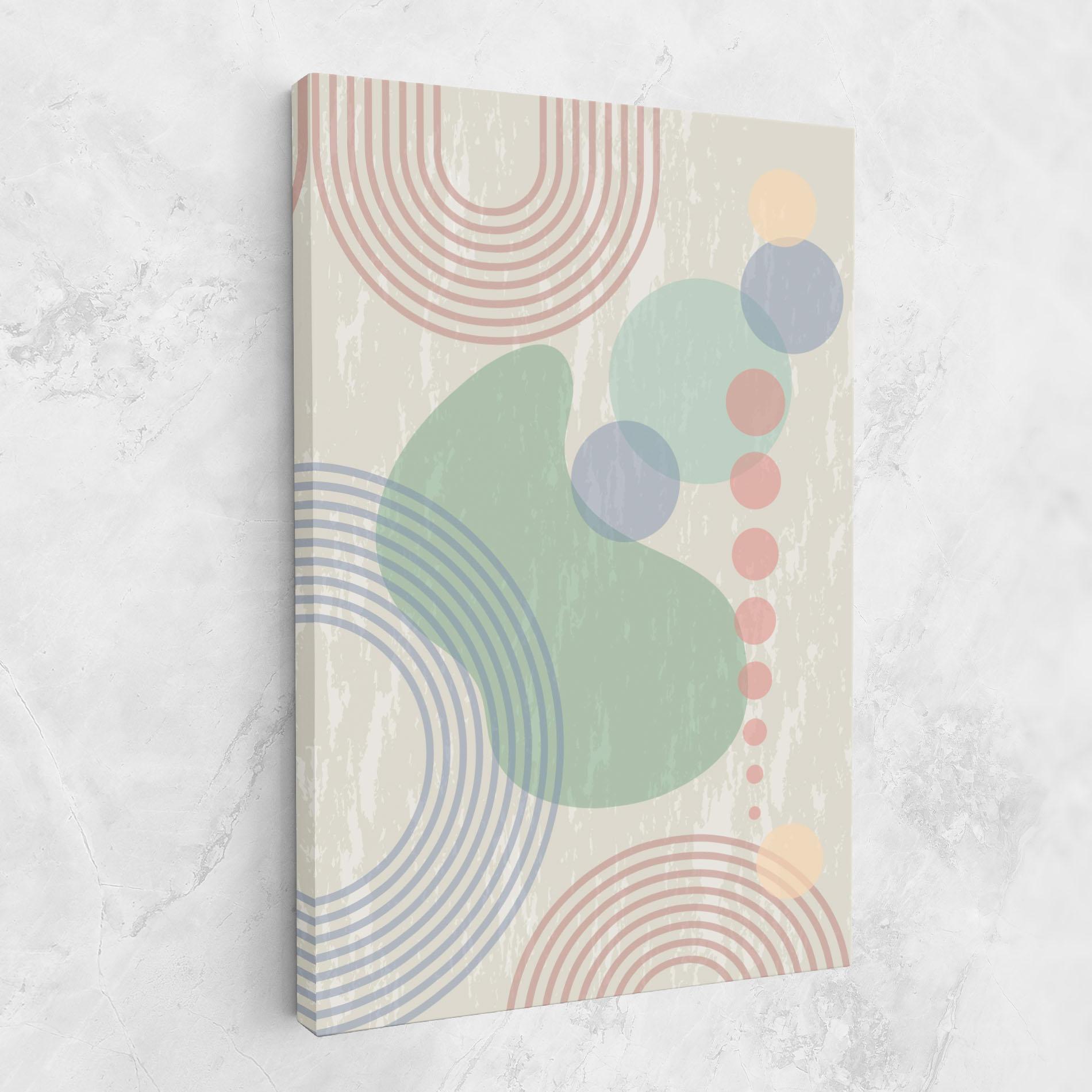 Tablou Canvas Green Pink Shapes mockup 1