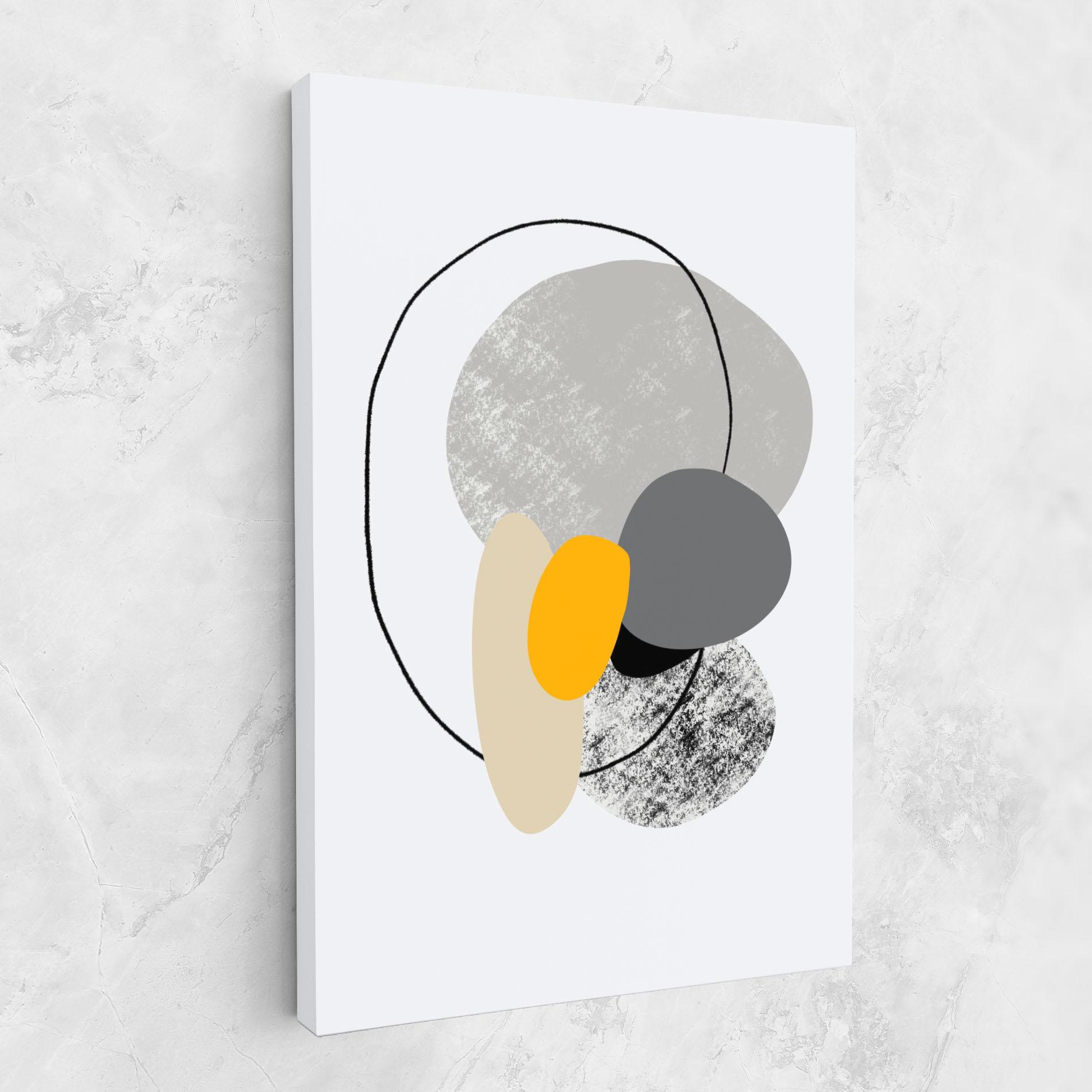 Tablou Canvas Grey Orange Shape mockup 1