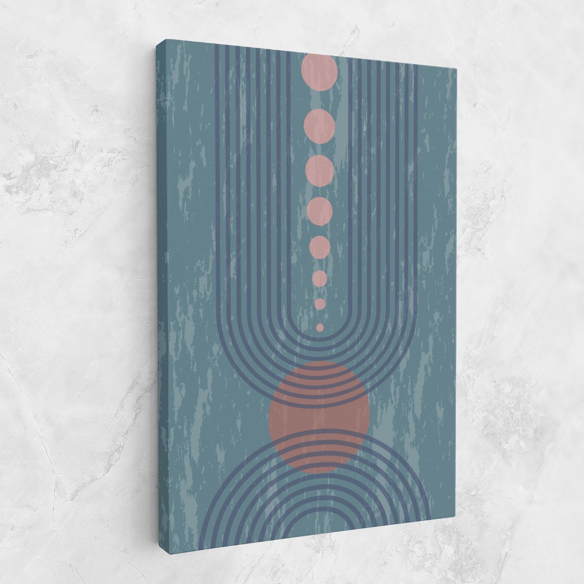 Tablou Canvas Pink Circle On Blue mockup 1