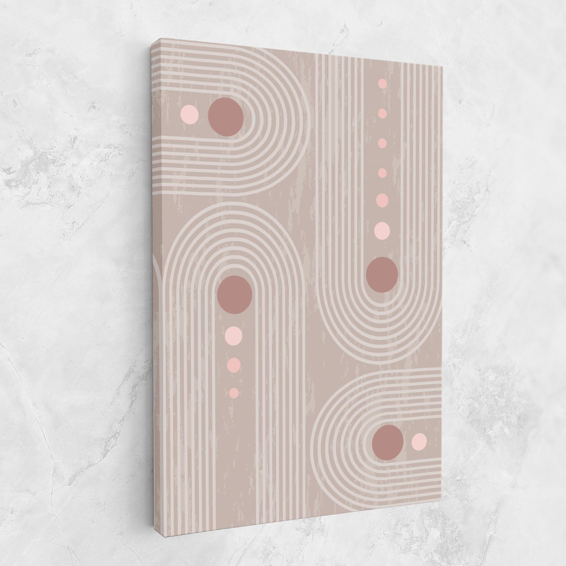Tablou Canvas Pink Circle On Cream mockup 1