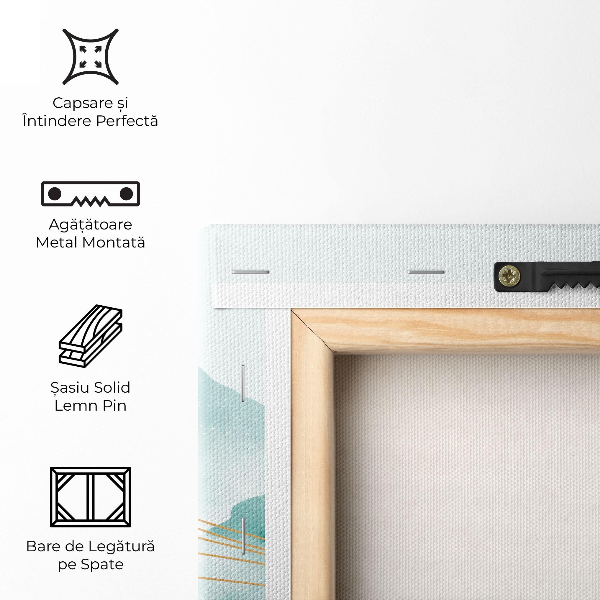 Tablou Canvas Gold Line Mountain mockup 5