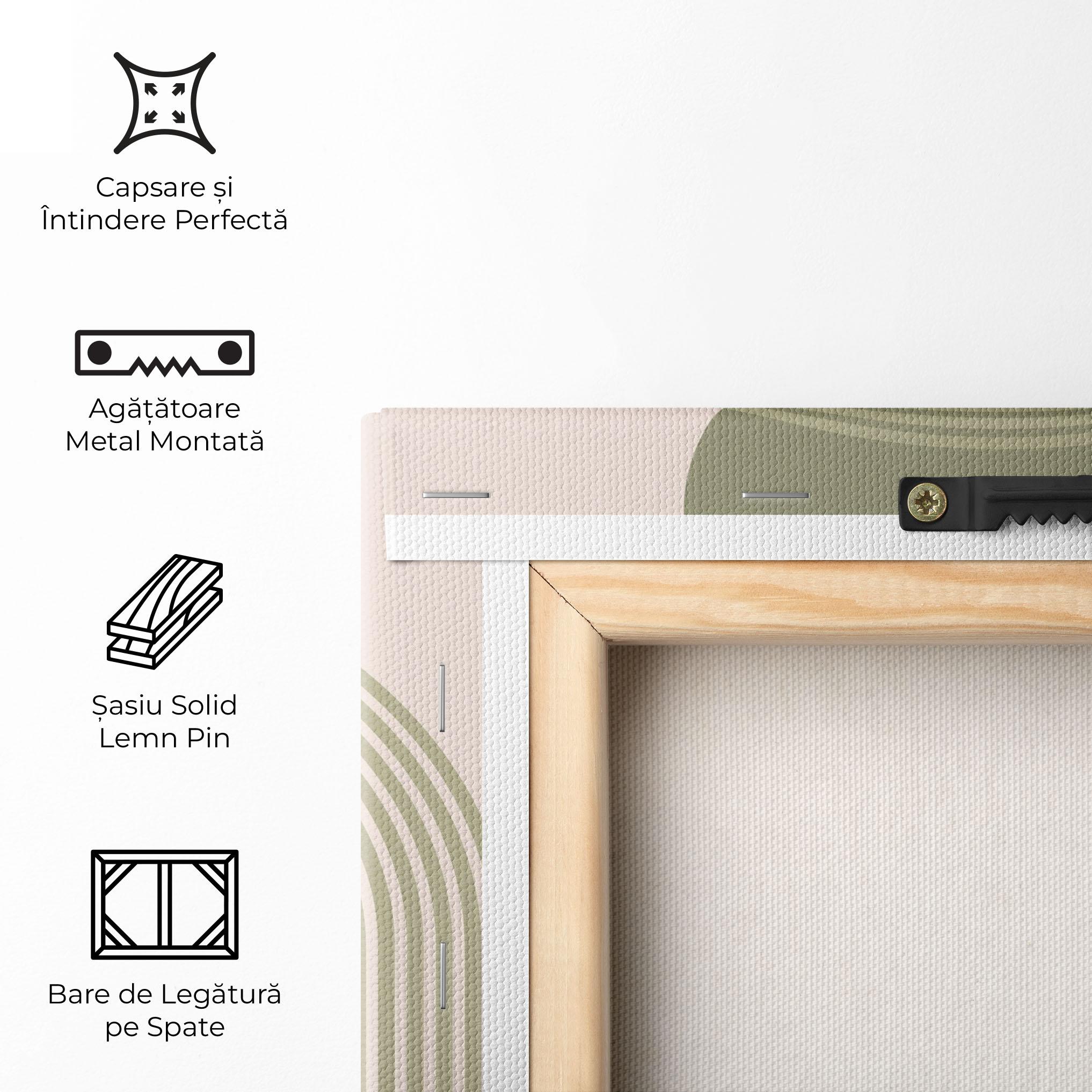 Tablou Canvas Green Circle Lines mockup 5