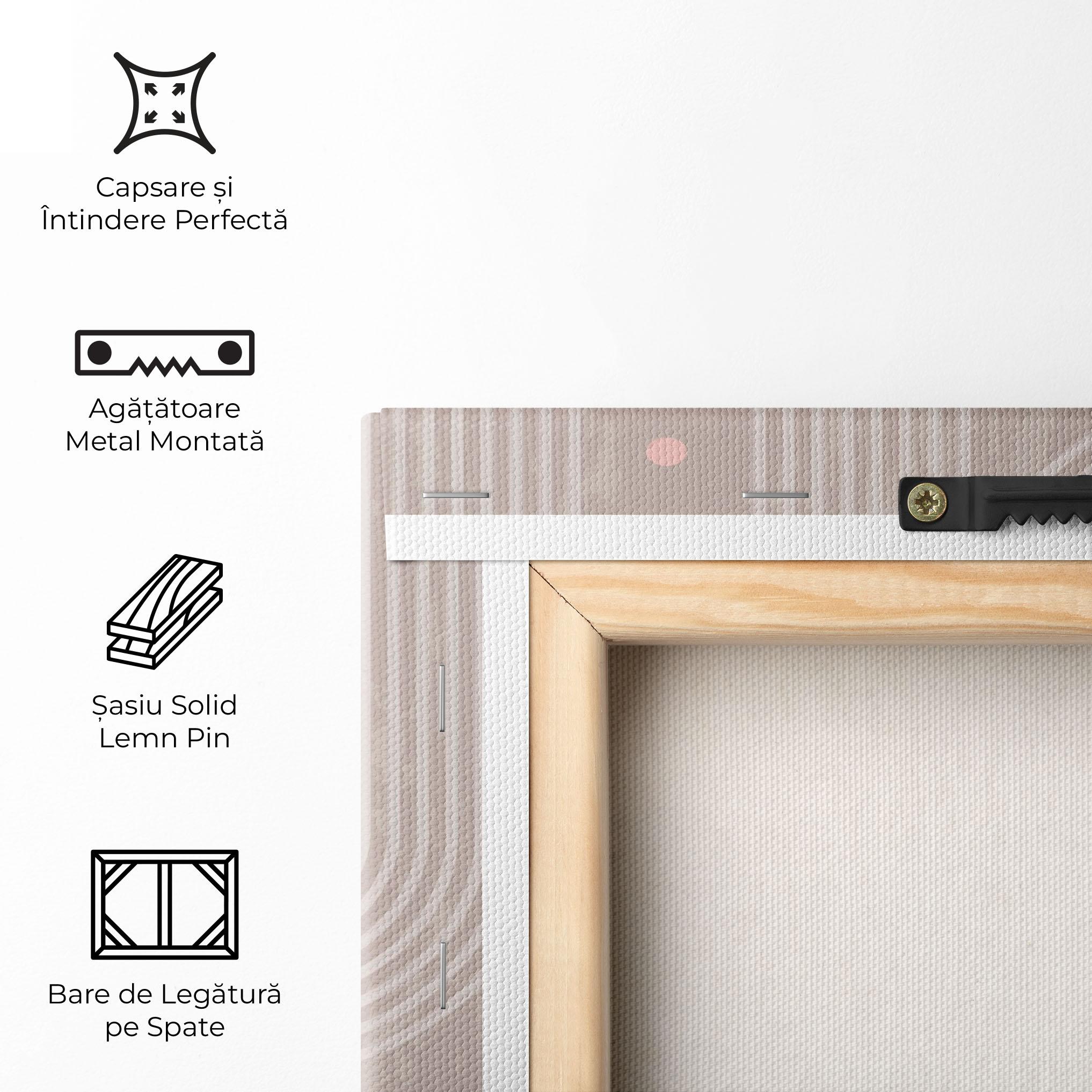 Tablou Canvas Pink Circle On Cream mockup 5