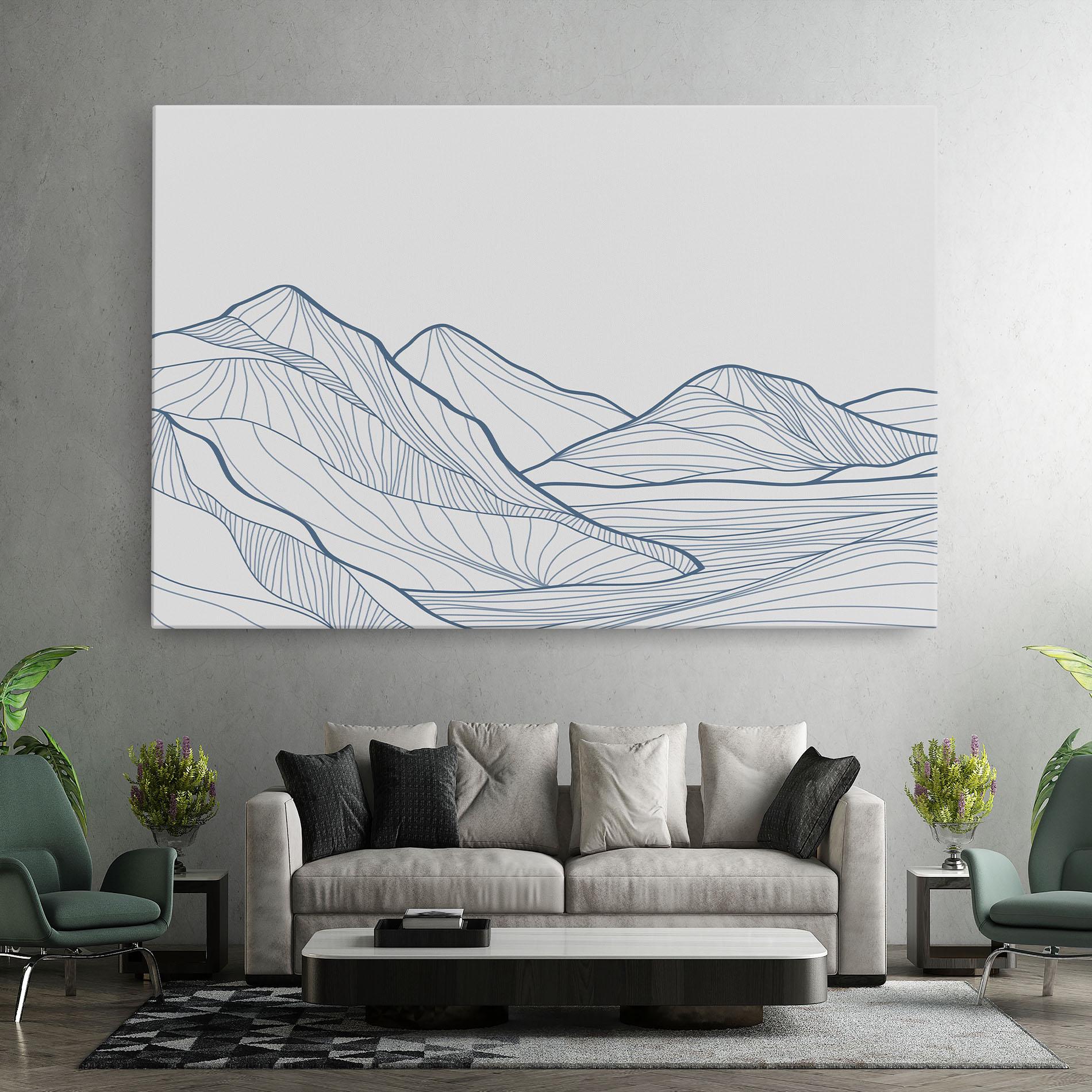 Tablou Canvas Mountain Blue Line mockup 7