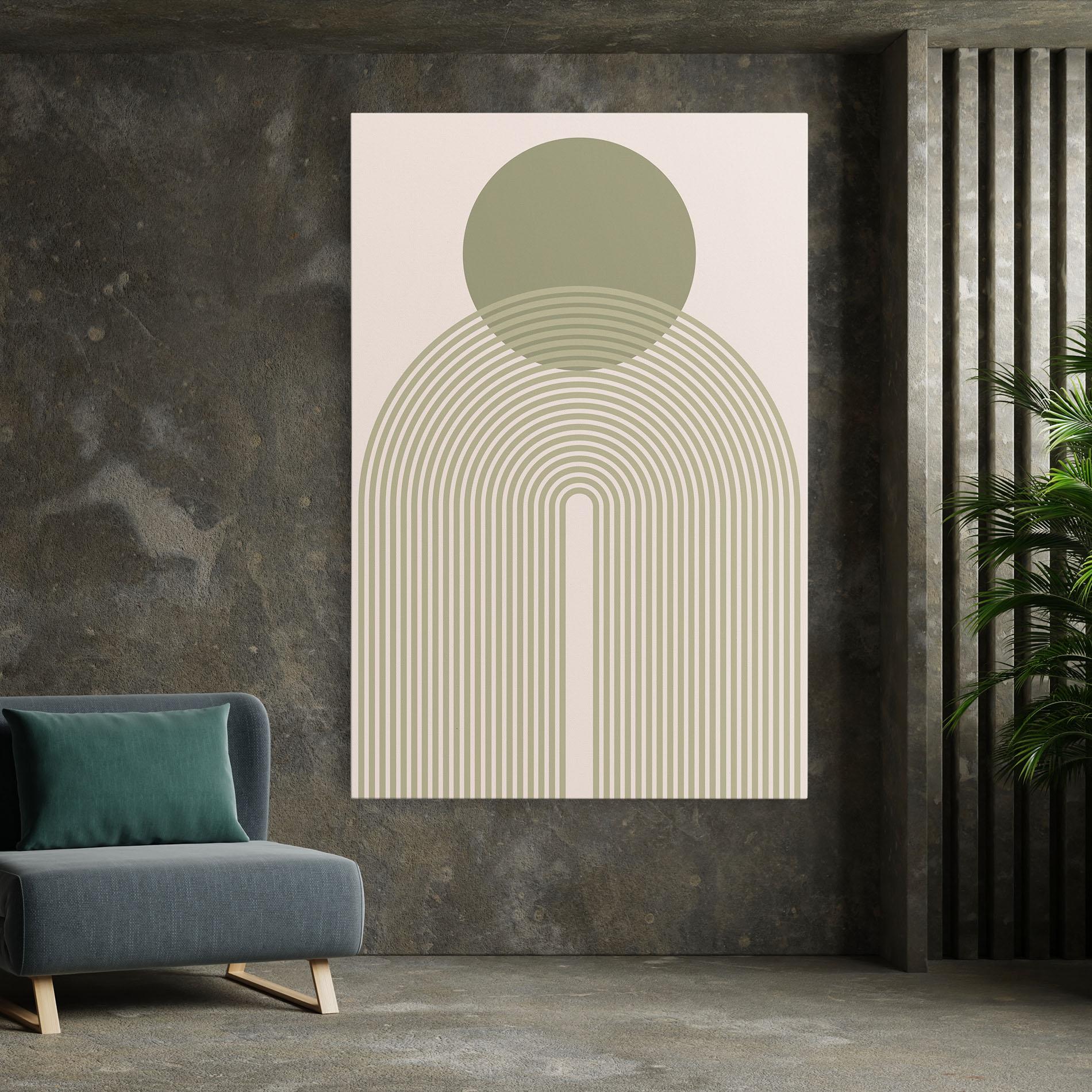 Tablou Canvas Green Circle Lines mockup 7