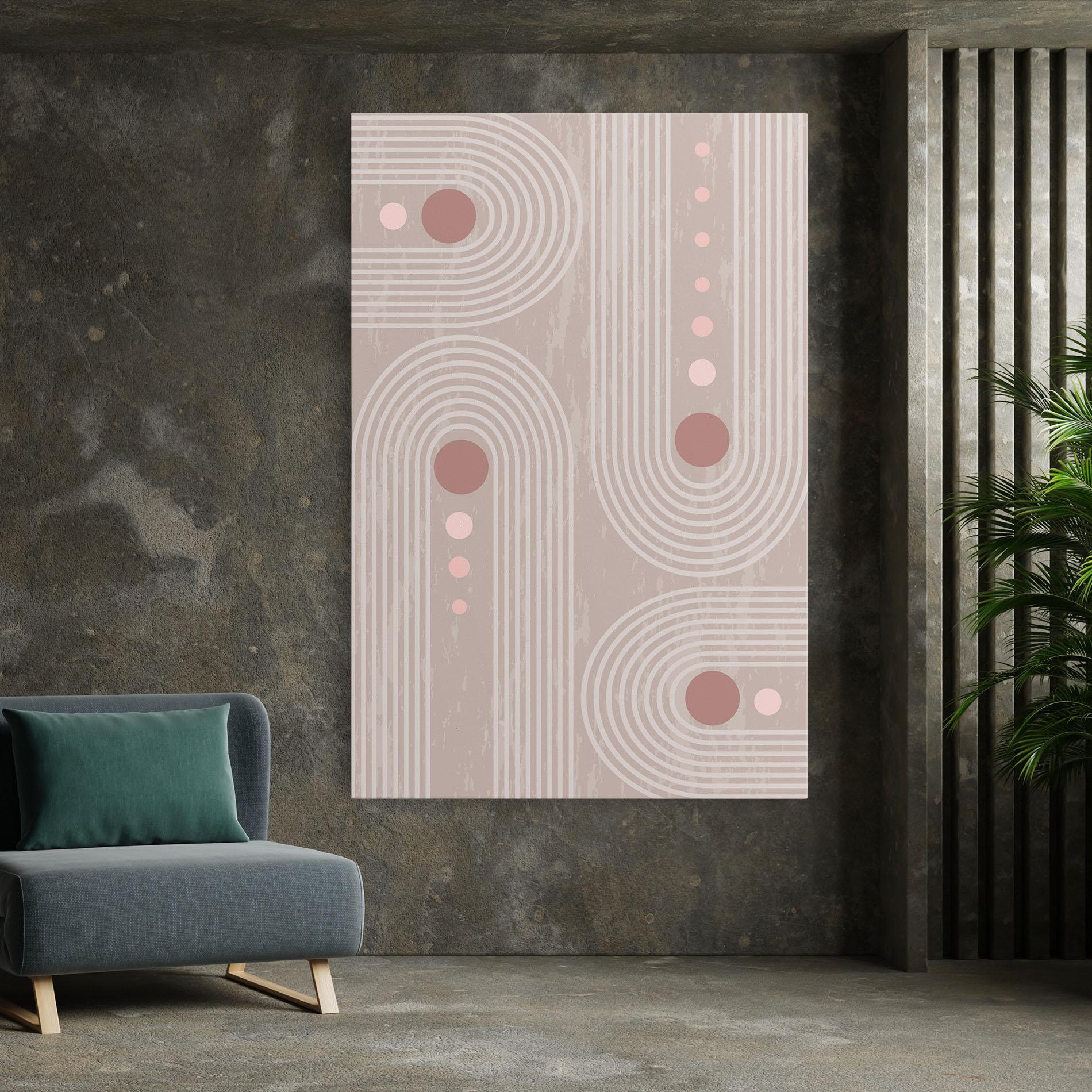 Tablou Canvas Pink Circle On Cream mockup 7