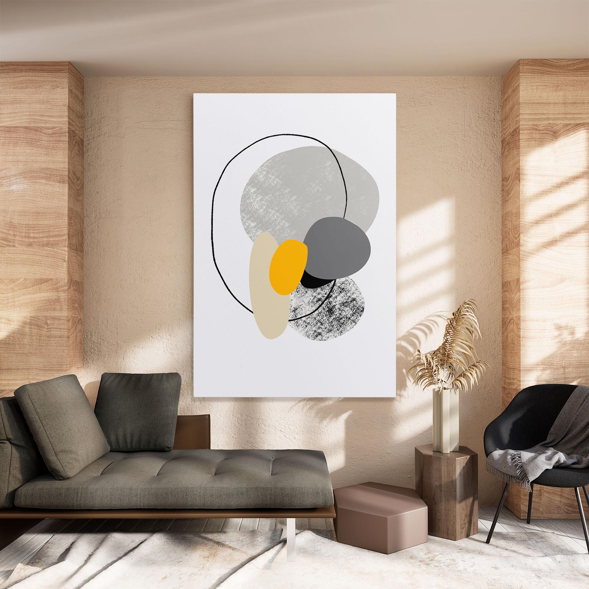 Tablou Canvas Grey Orange Shape mockup 8