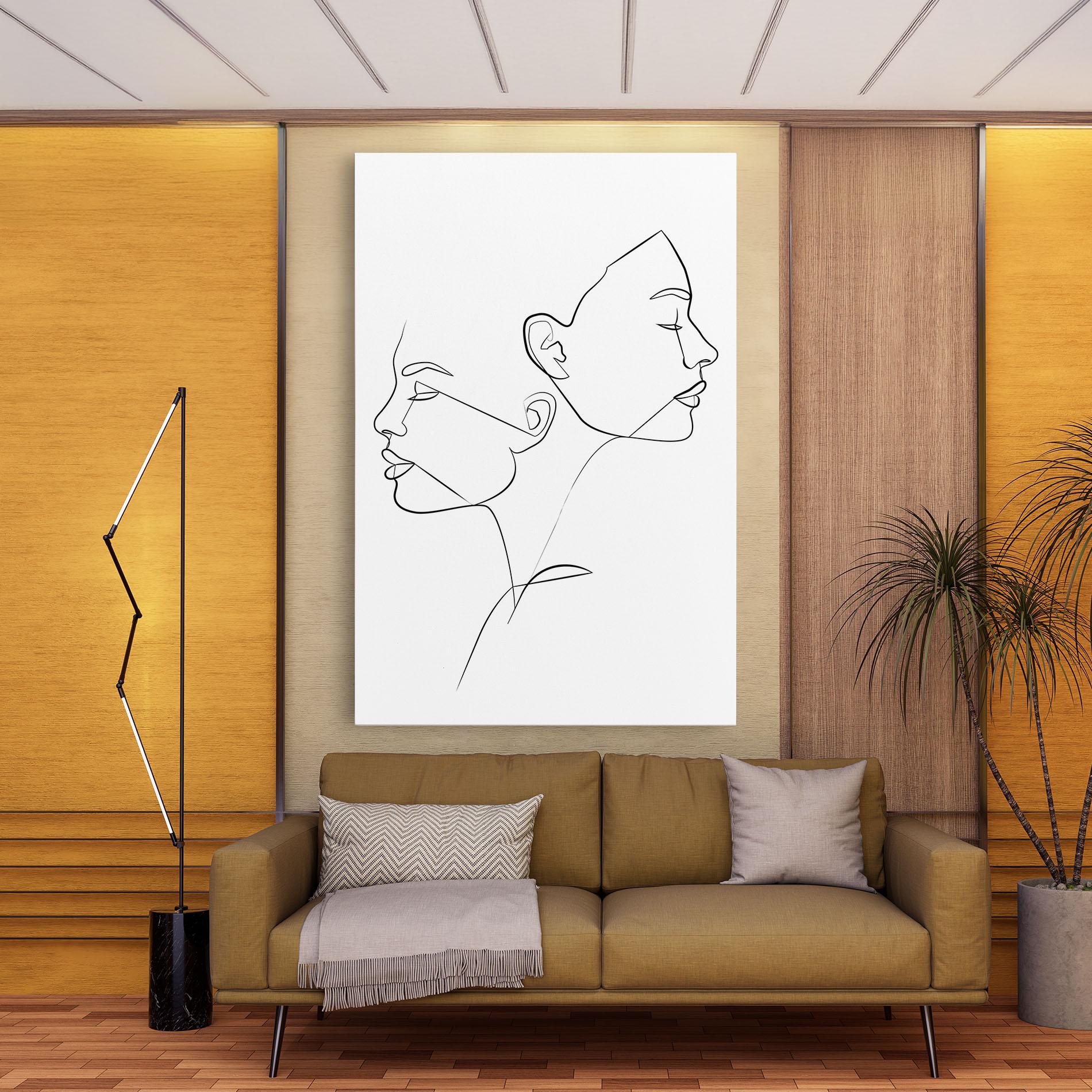 Tablou Canvas Female Black Line mockup 9