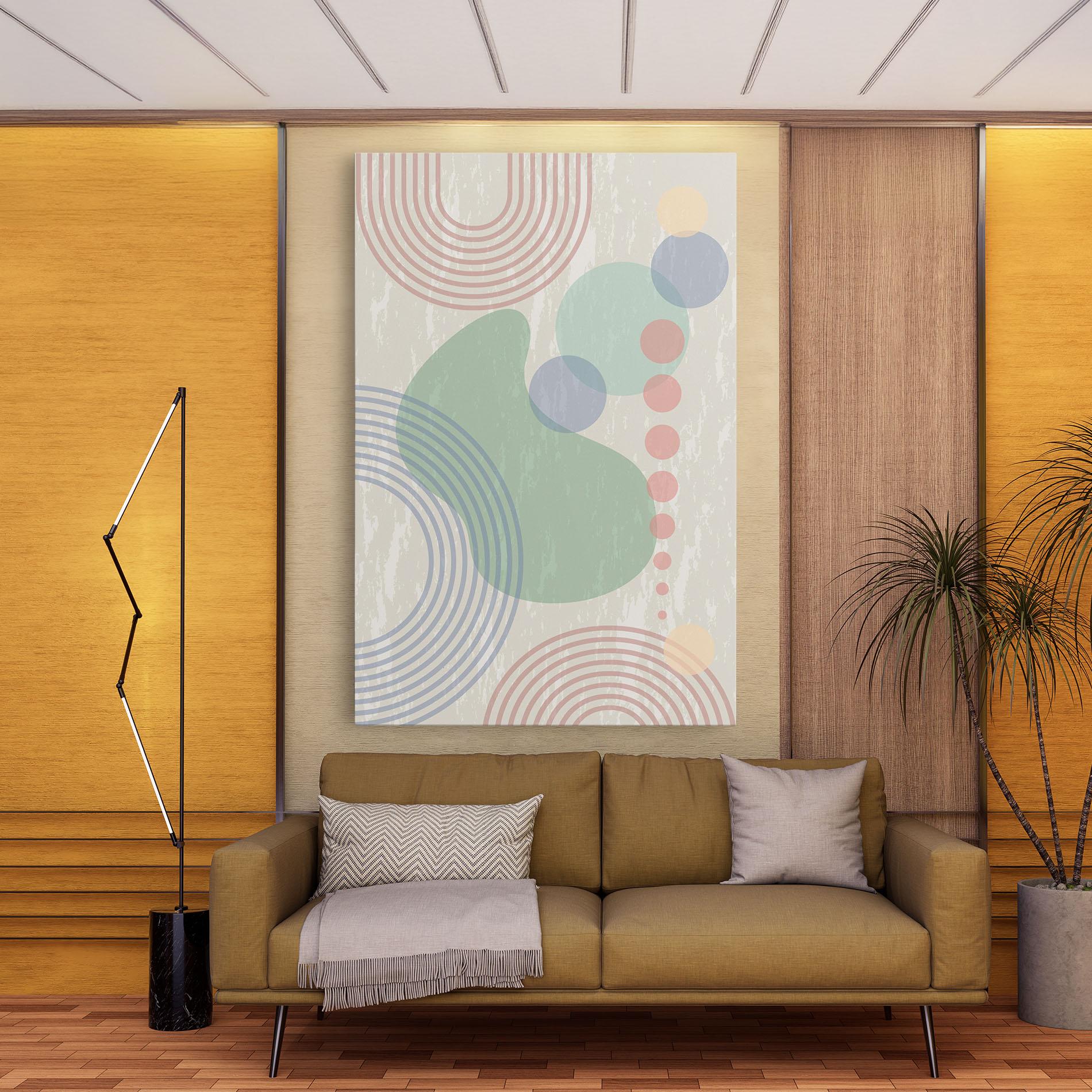 Tablou Canvas Green Pink Shapes mockup 9