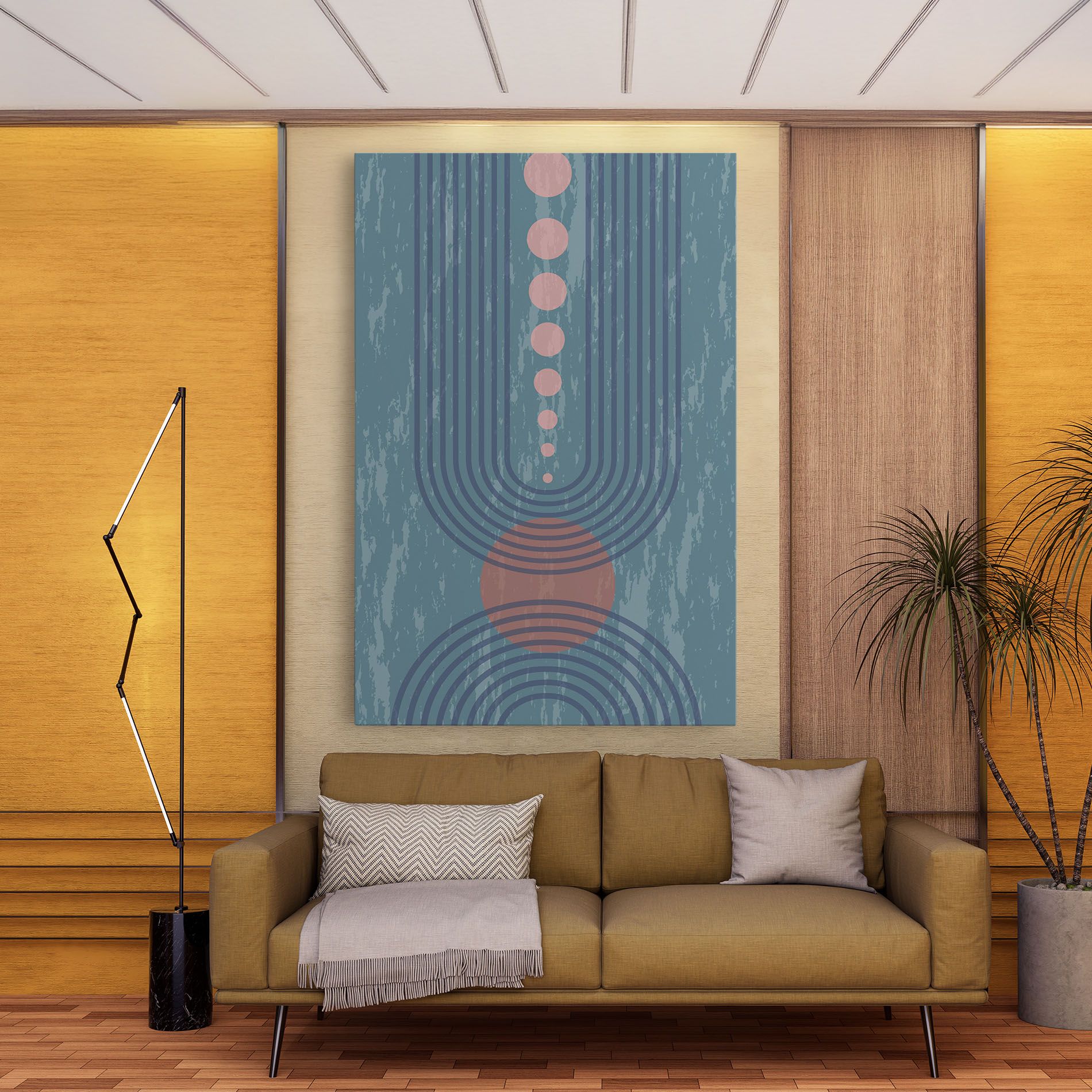 Pink Circle On Blue mockup 9