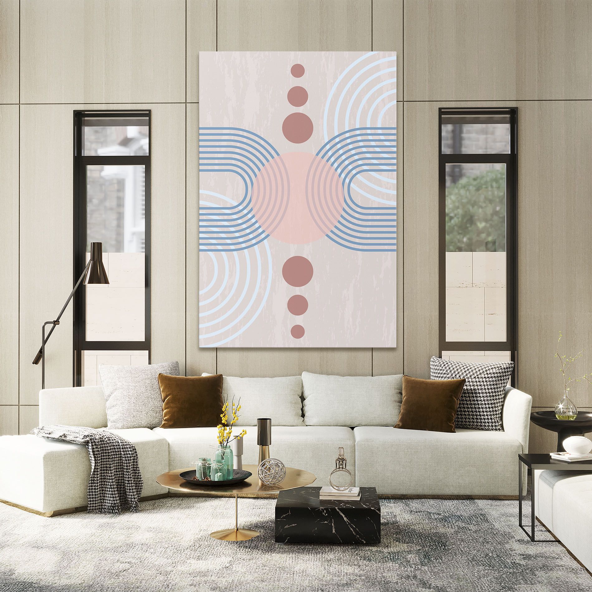 Blue Lines On Pink mockup 2