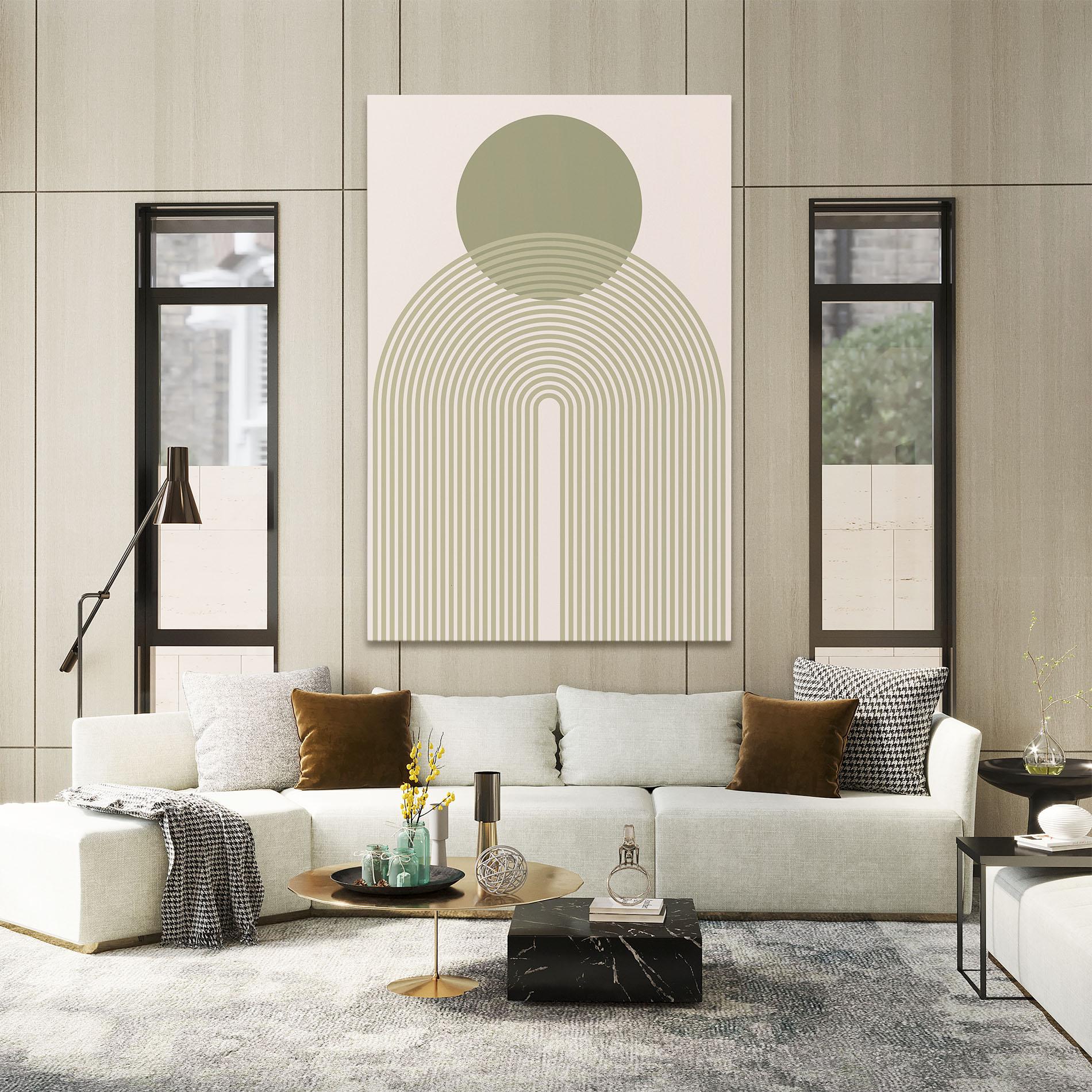 Tablou Canvas Green Circle Lines mockup 2