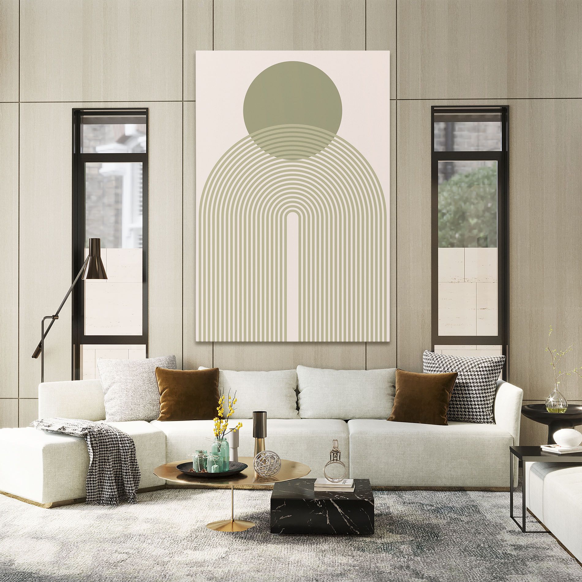 Green Circle Lines mockup 2