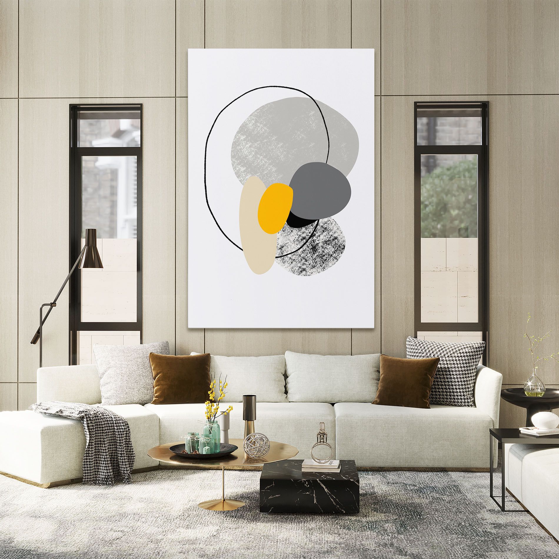 Grey Orange Shape mockup 2