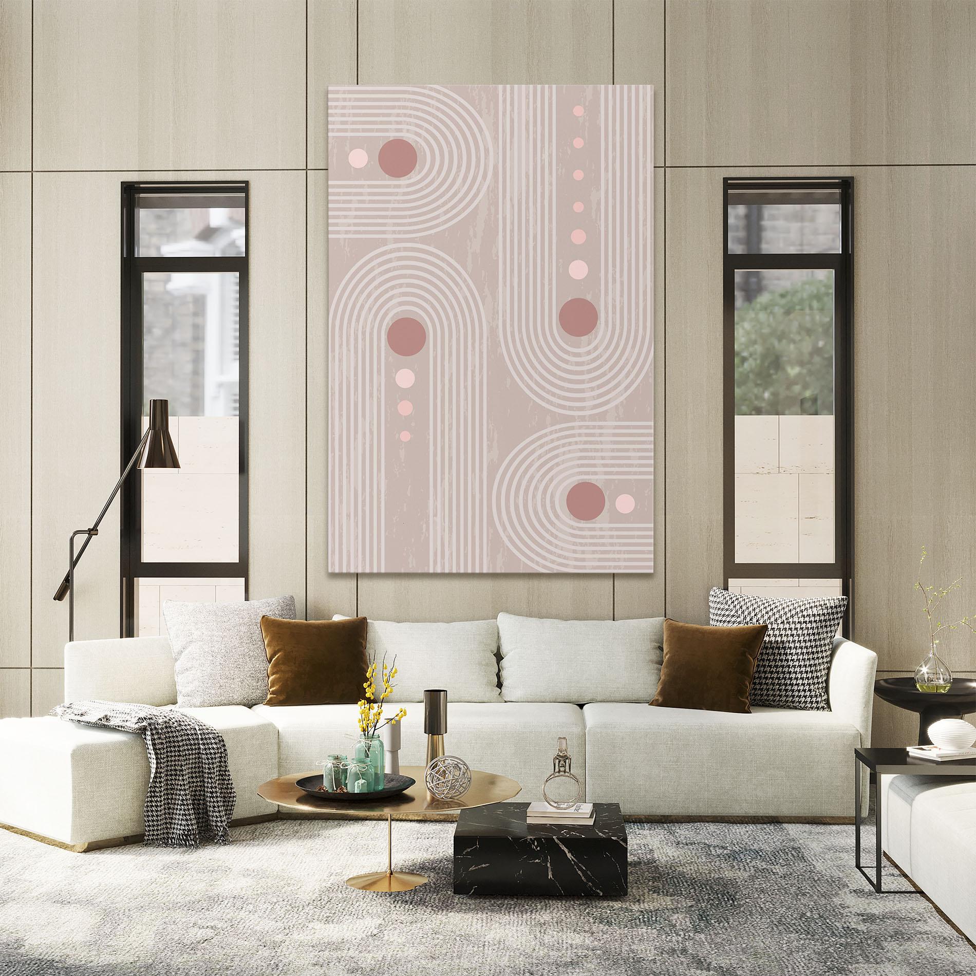 Tablou Canvas Pink Circle On Cream mockup 2