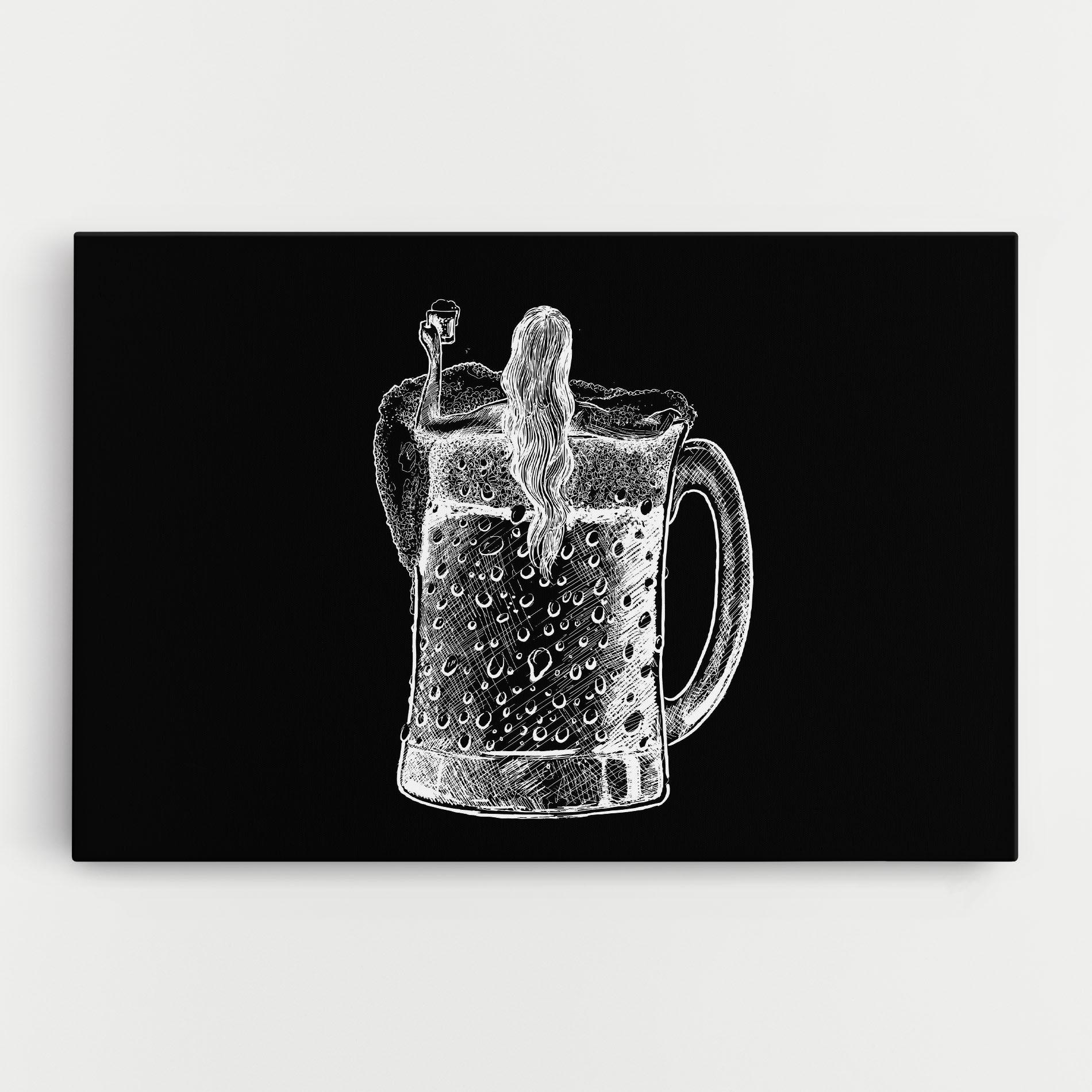 Tablou Canvas Beer Woman mockup 0