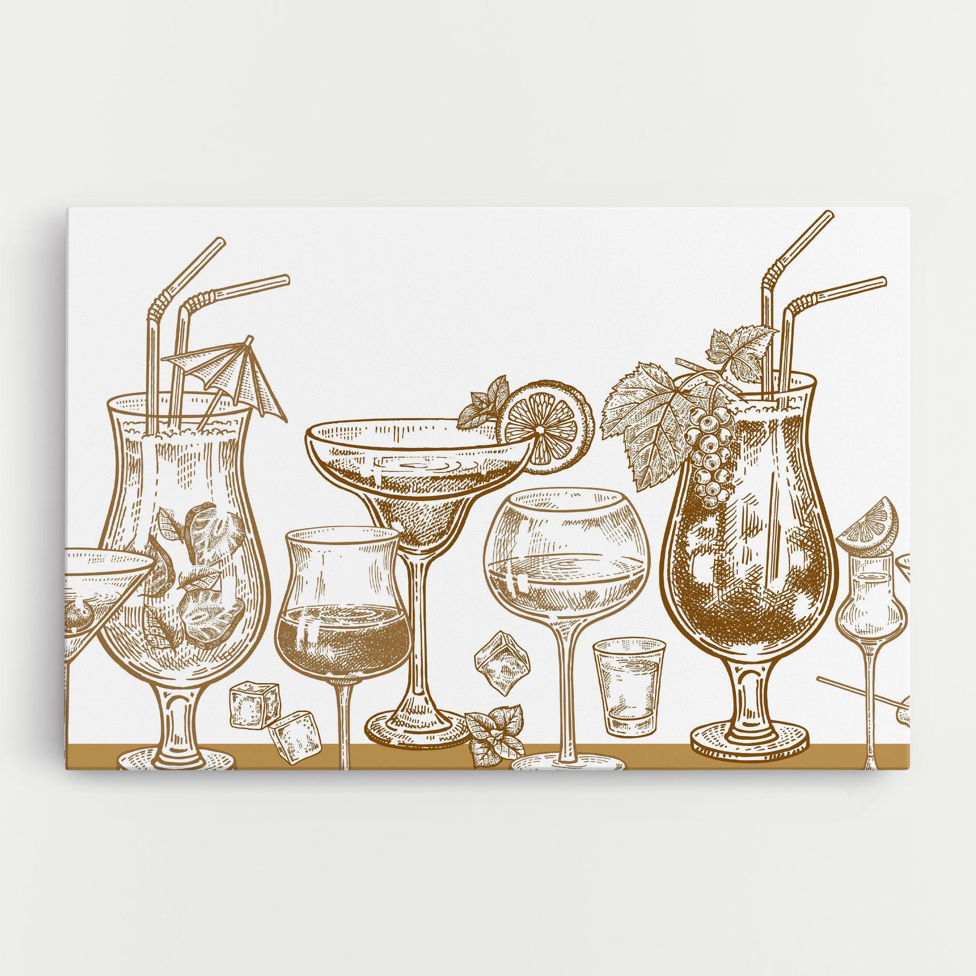 Tablou Canvas Brown Line Drinks mockup 0