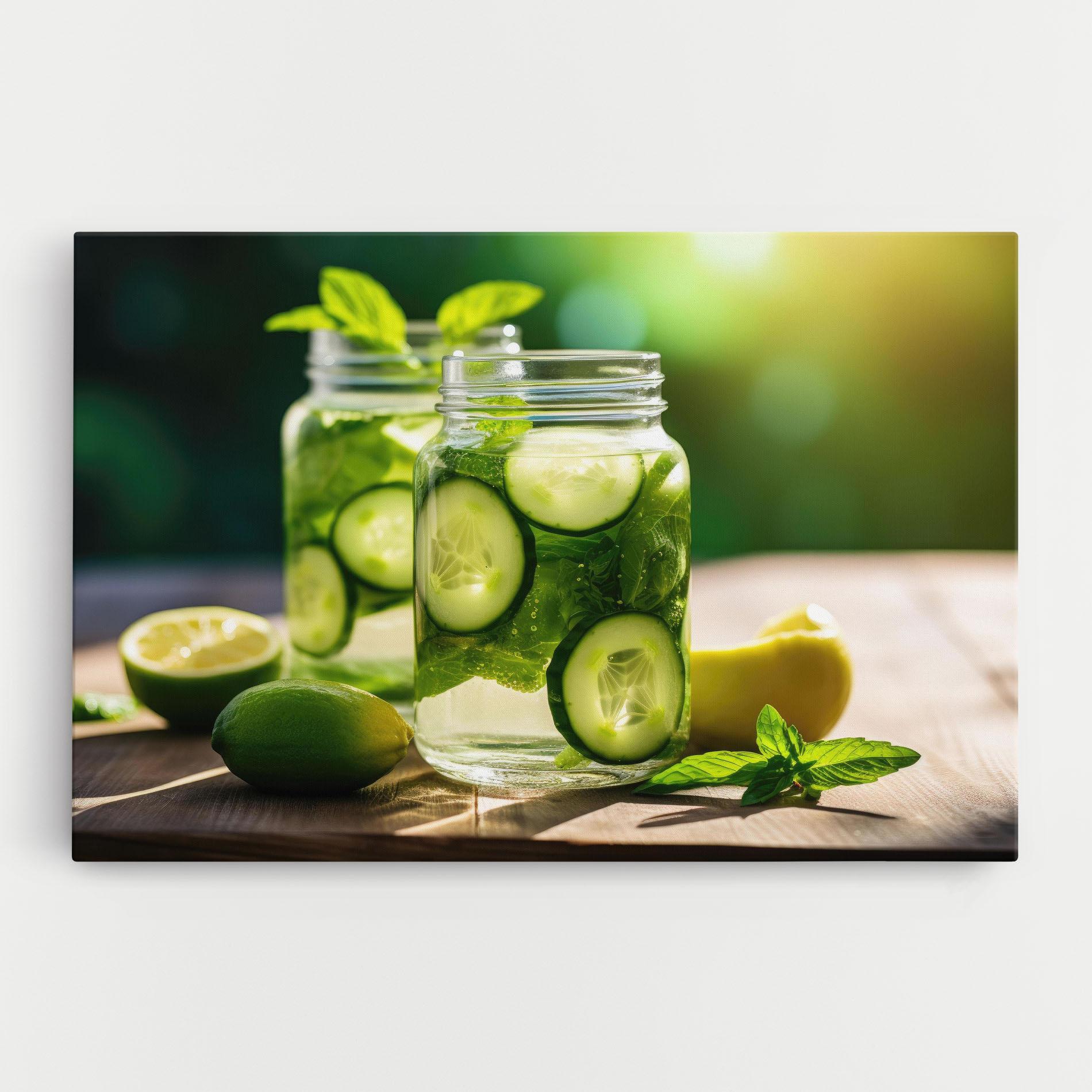 Tablou Canvas Cold Drink Cucumber mockup 0