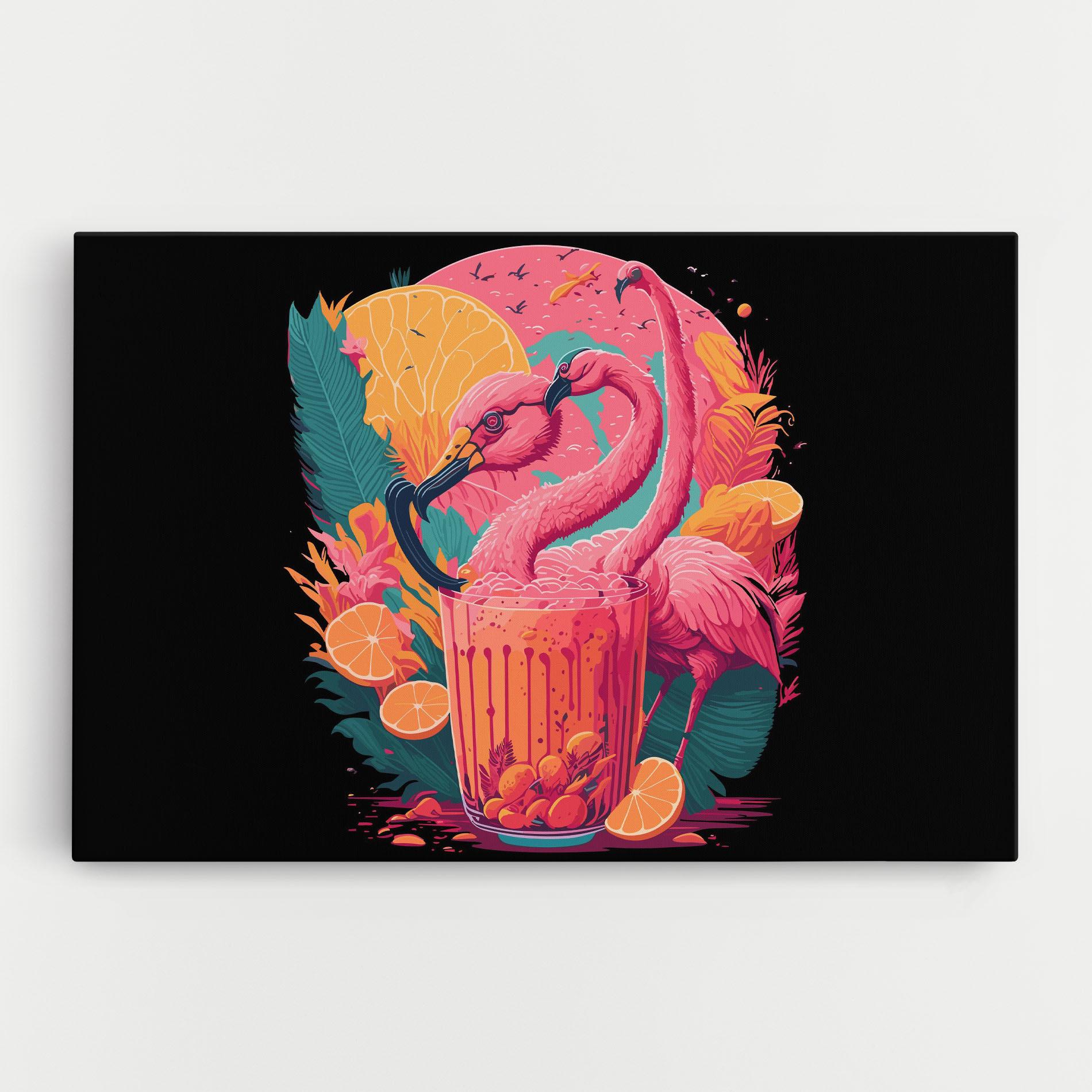 Tablou Canvas Pink Bird Drink mockup 0